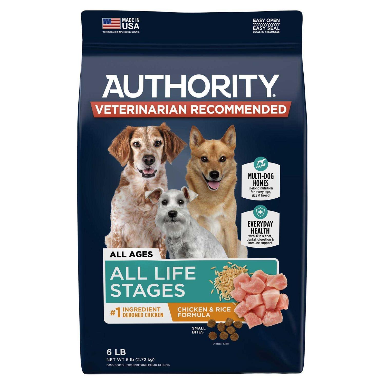 Authority Small Bites Chicken Rice Formula Dry Dog Food