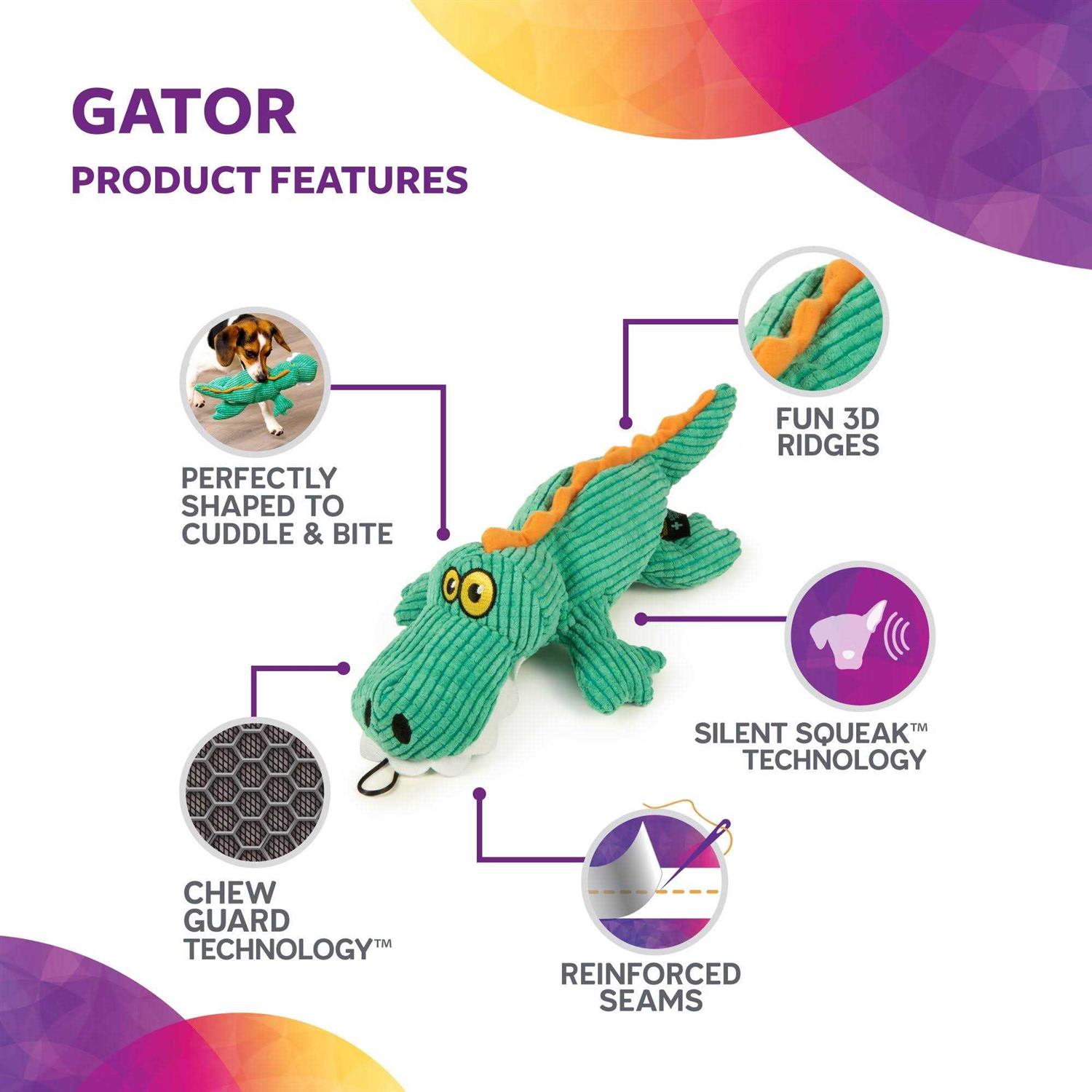 Alternative view of TrustyPup Plush Gator Dog Toy