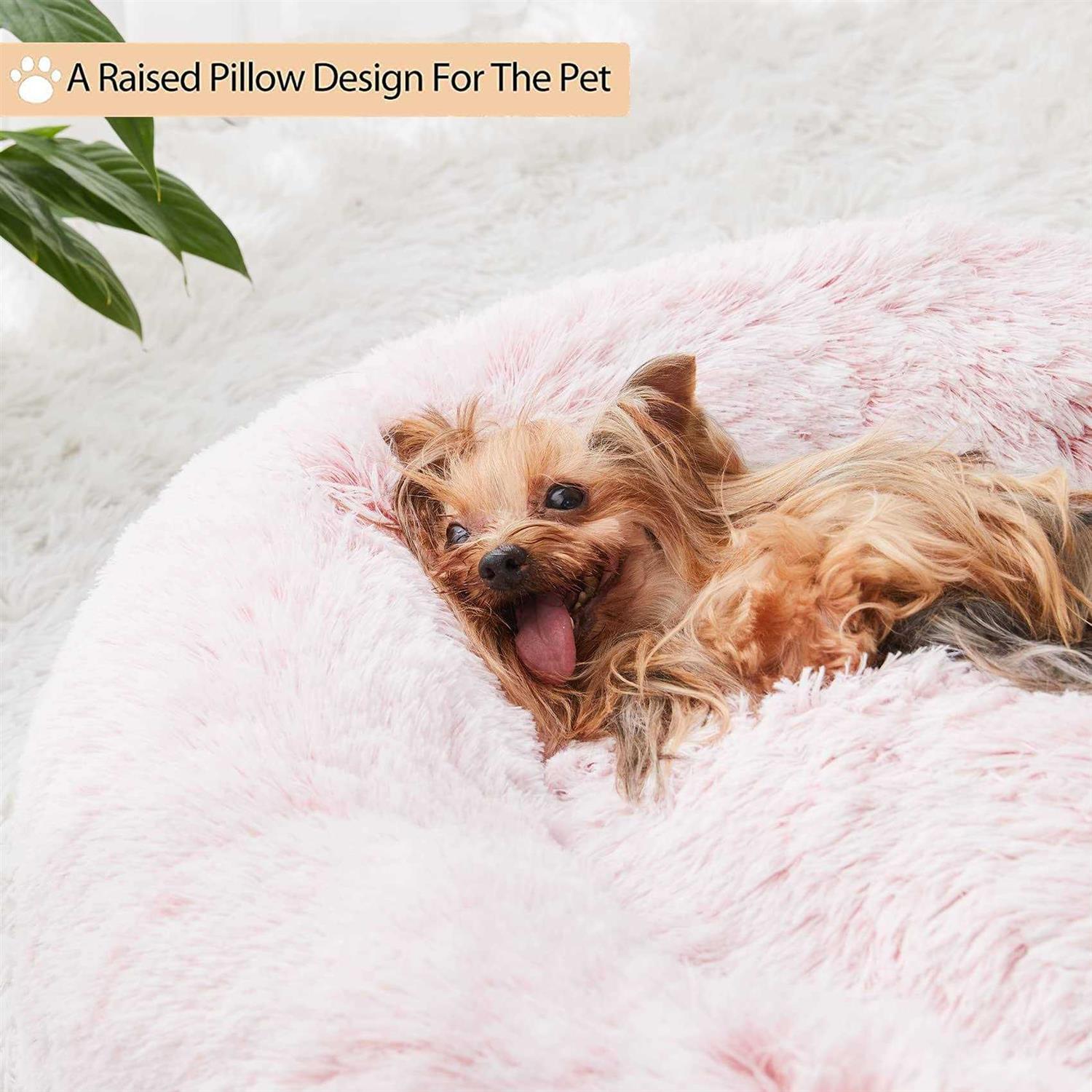Alternative view of WNPETHOME Calming Dog Bed & cat Bed,Small Dog Bed Donut Faux Fur Anti-Anxiety Dog Bed Dog Pet Bed for Small Dogs
