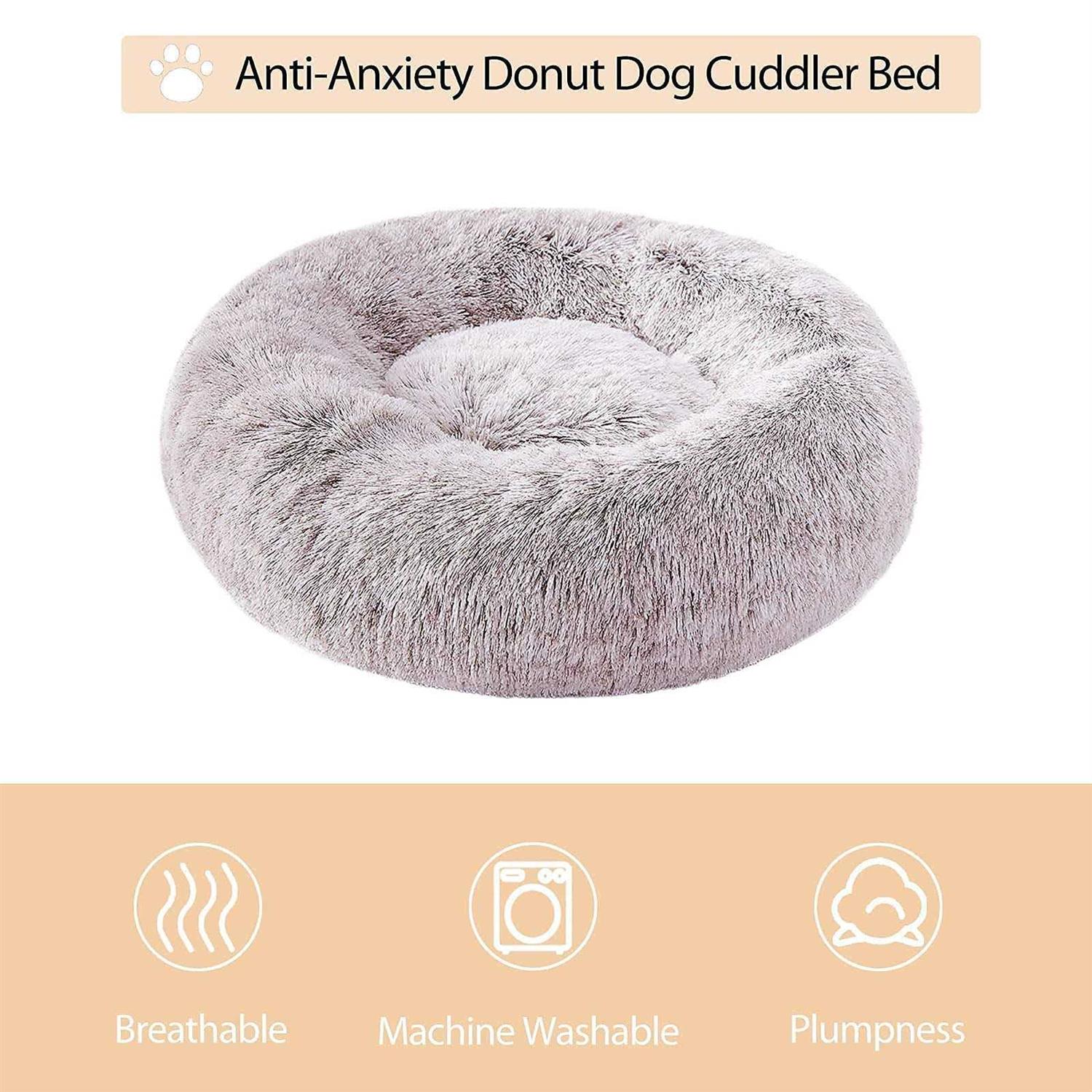 Alternative view of WNPETHOME Calming Dog Bed & cat Bed,Small Dog Bed Donut Faux Fur Anti-Anxiety Dog Bed Dog Pet Bed for Small Dogs