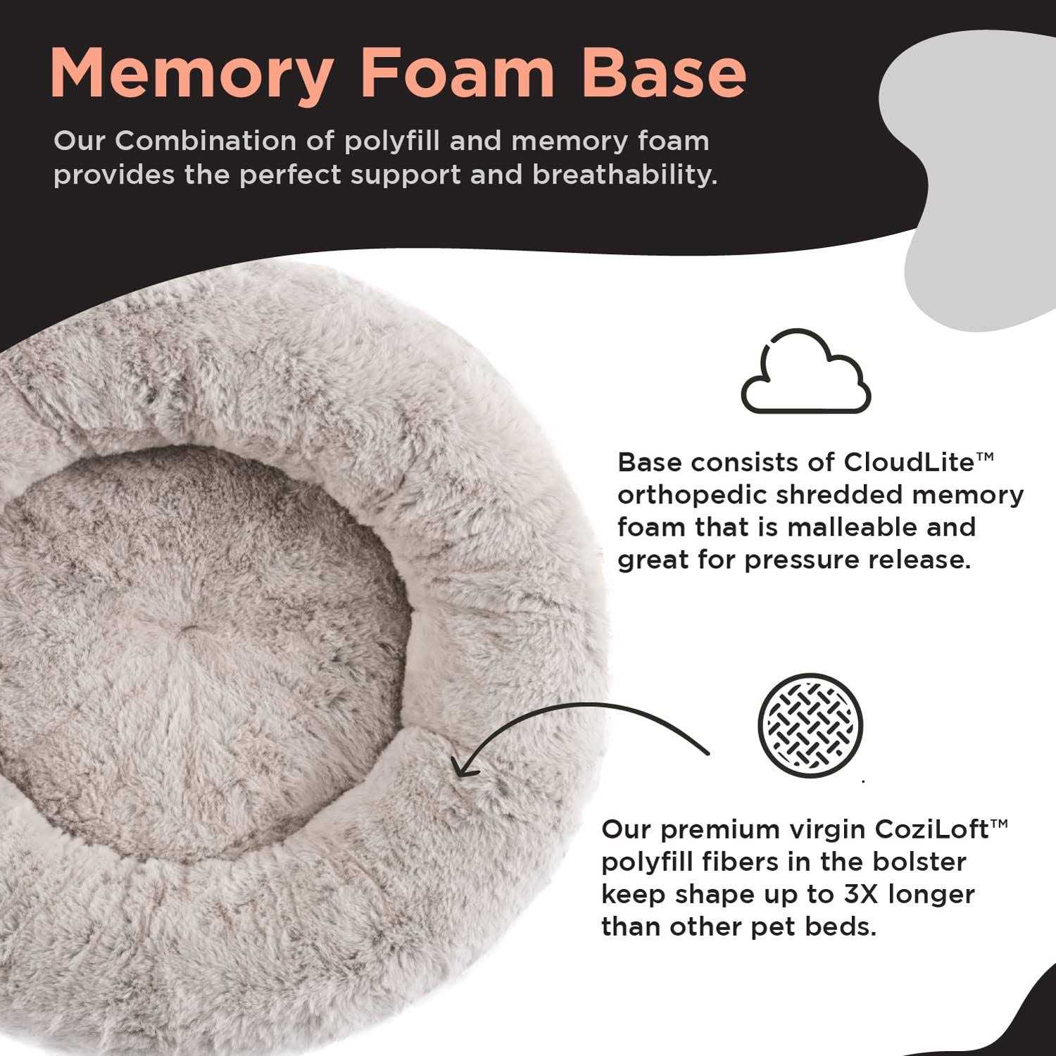 Alternative view of Best Friends by Sheri SnuggleSoft Faux Rabbit Fur Memory Foam Calming Bed