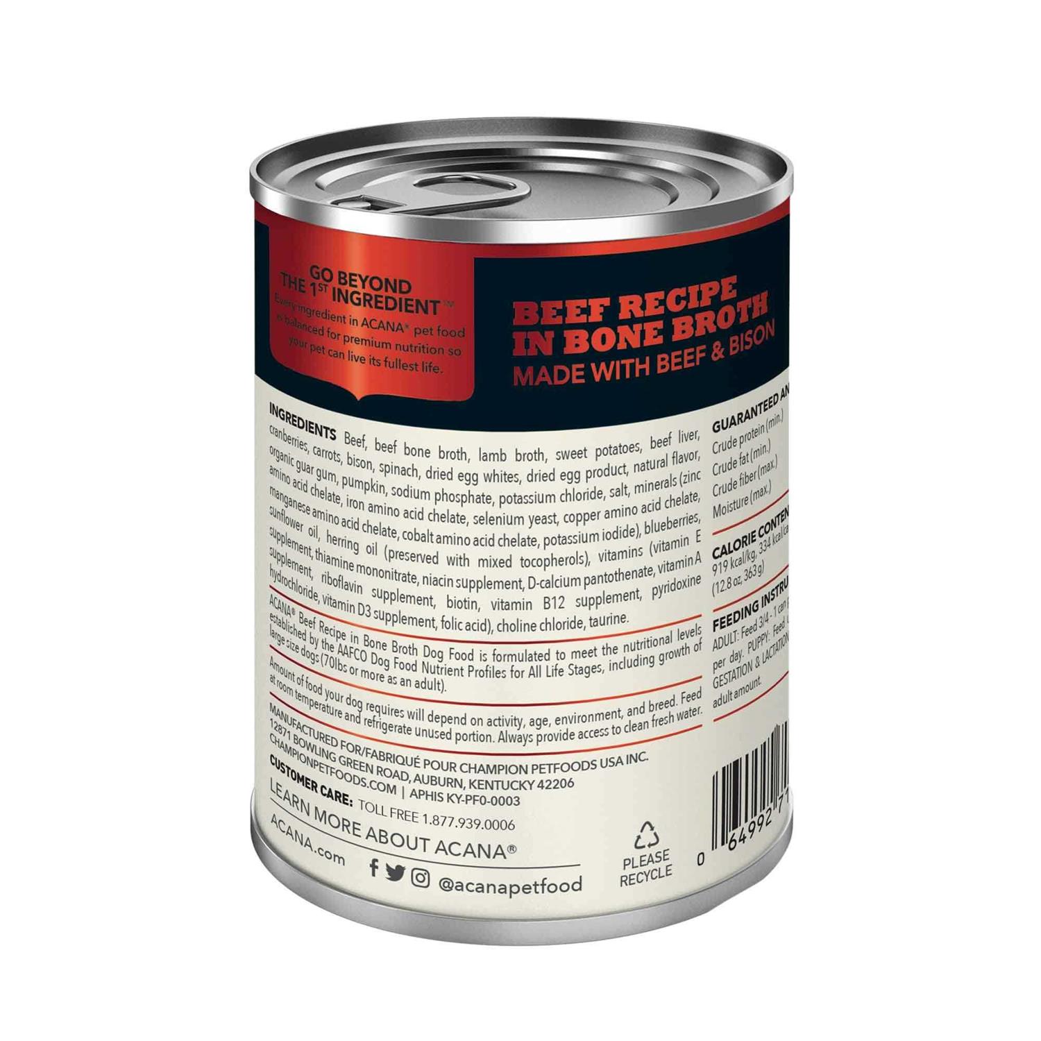 Alternative view of Acana Premium Chunks Dog Food Beef Recipe in Bone Broth