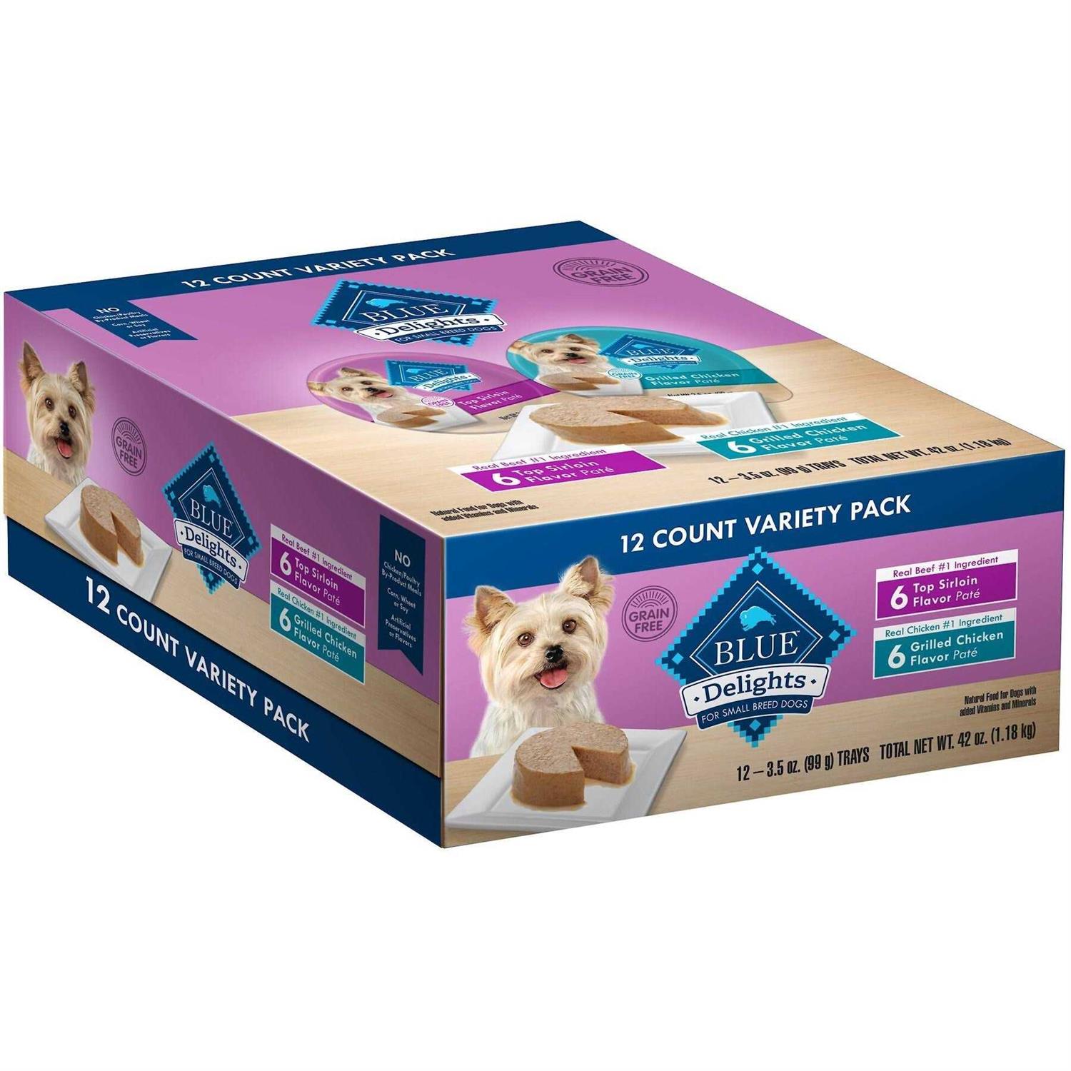 Blue Buffalo Divine Delights Pate Variety Pack Top Sirloin & Grilled Chicken Flavor Dog Food Trays