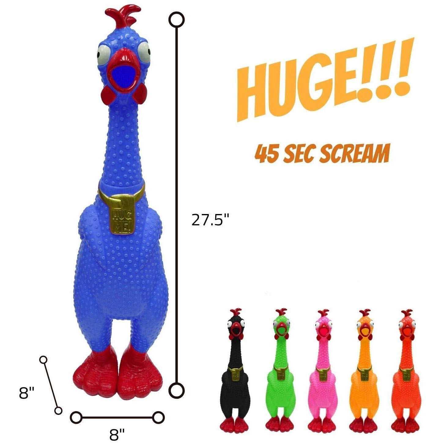 Alternative view of Animolds A Giant screaming Chicken the Hug Me squeaky Chicken Toy