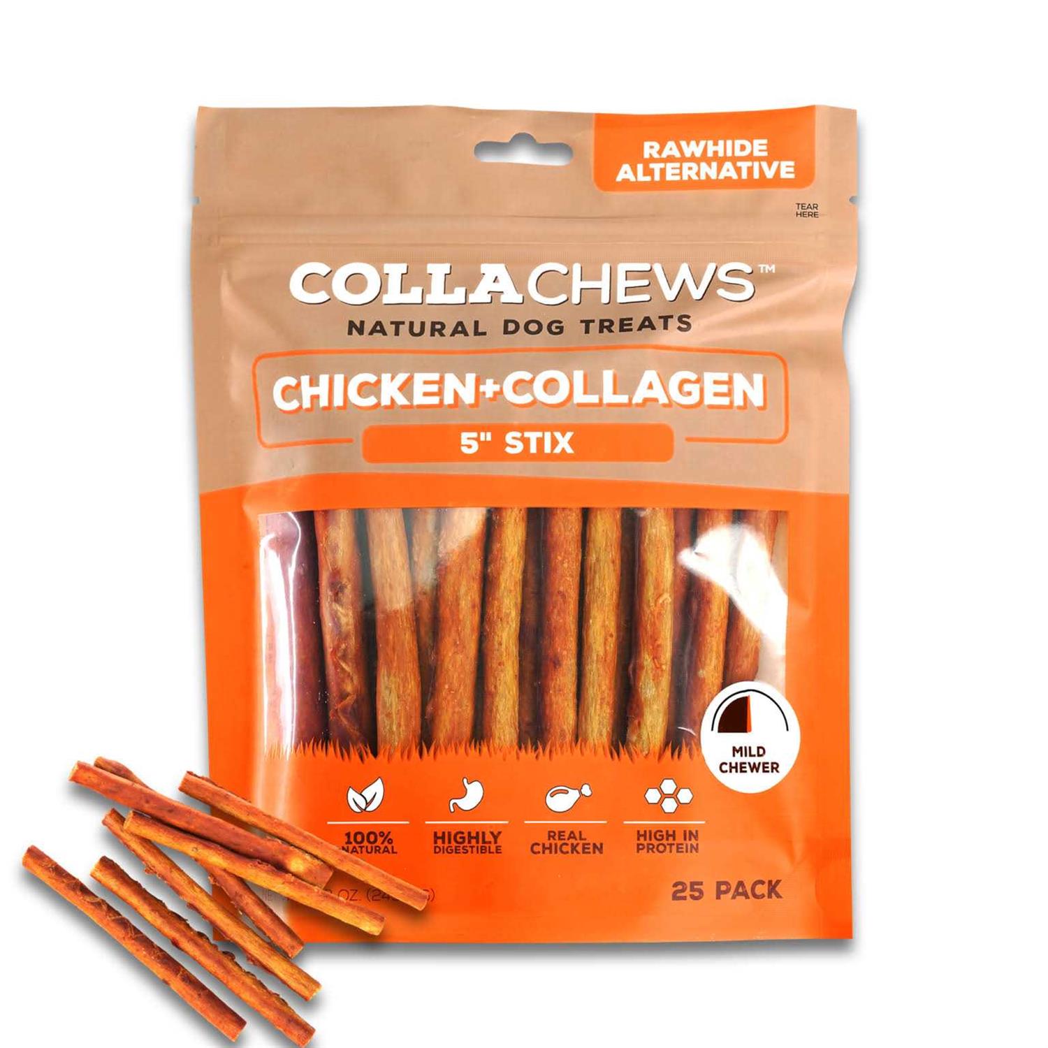 Alternative view of Collachews Beef + Collagen Rawhide Free 5 Stix Dog Treat