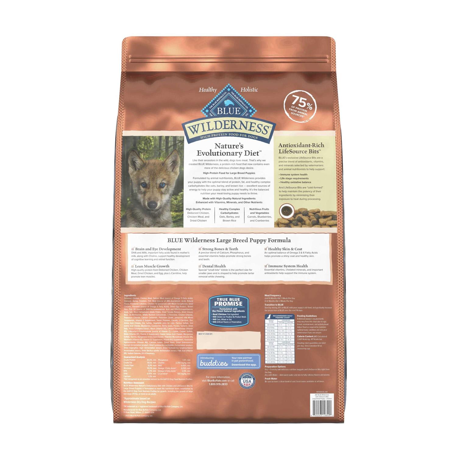 Alternative view of Blue Buffalo Wilderness Large Breed Puppy High Protein Natural Chicken & Wholesome Grains Dry Dog Food