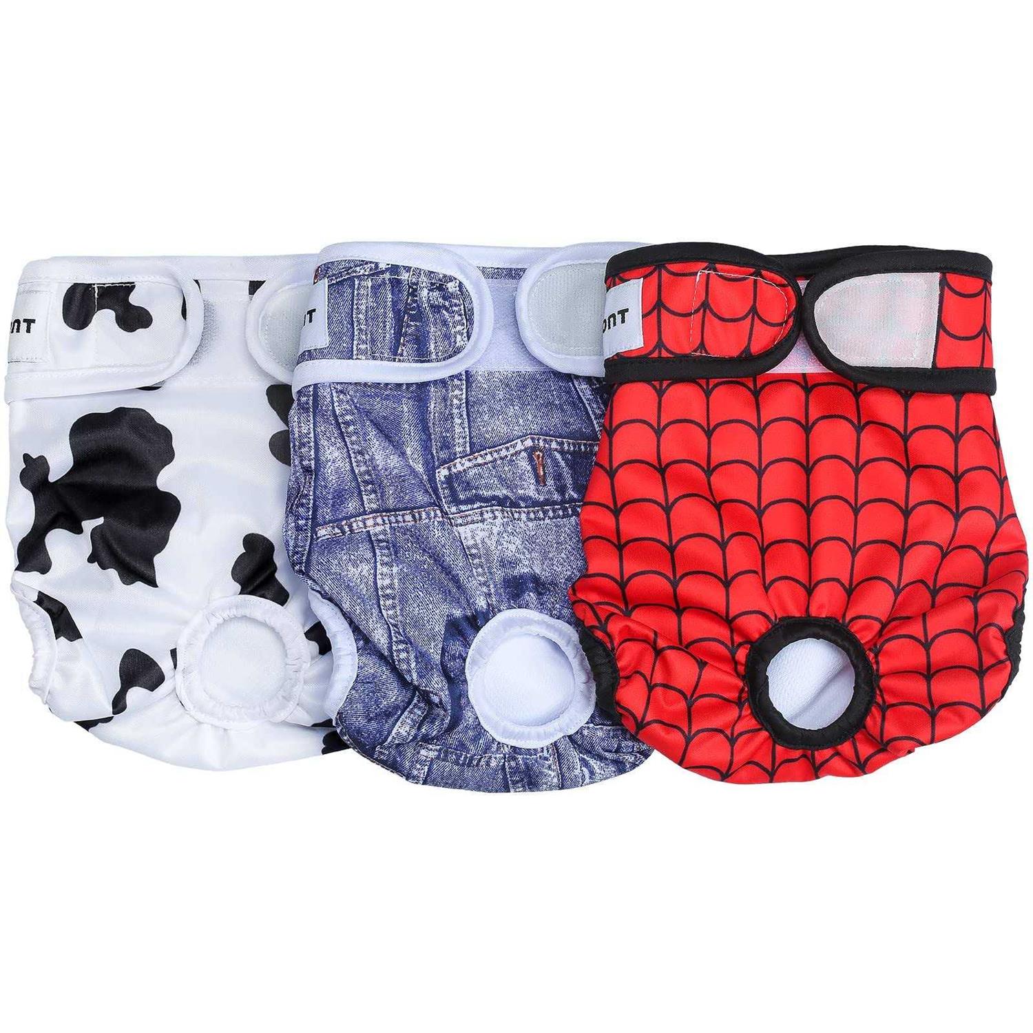 Avont 3 Pack Washable Female Dog Diapers Premium Reusable Highly Absorbent Doggie Diapers Wraps Durable Dog Diaper Cover