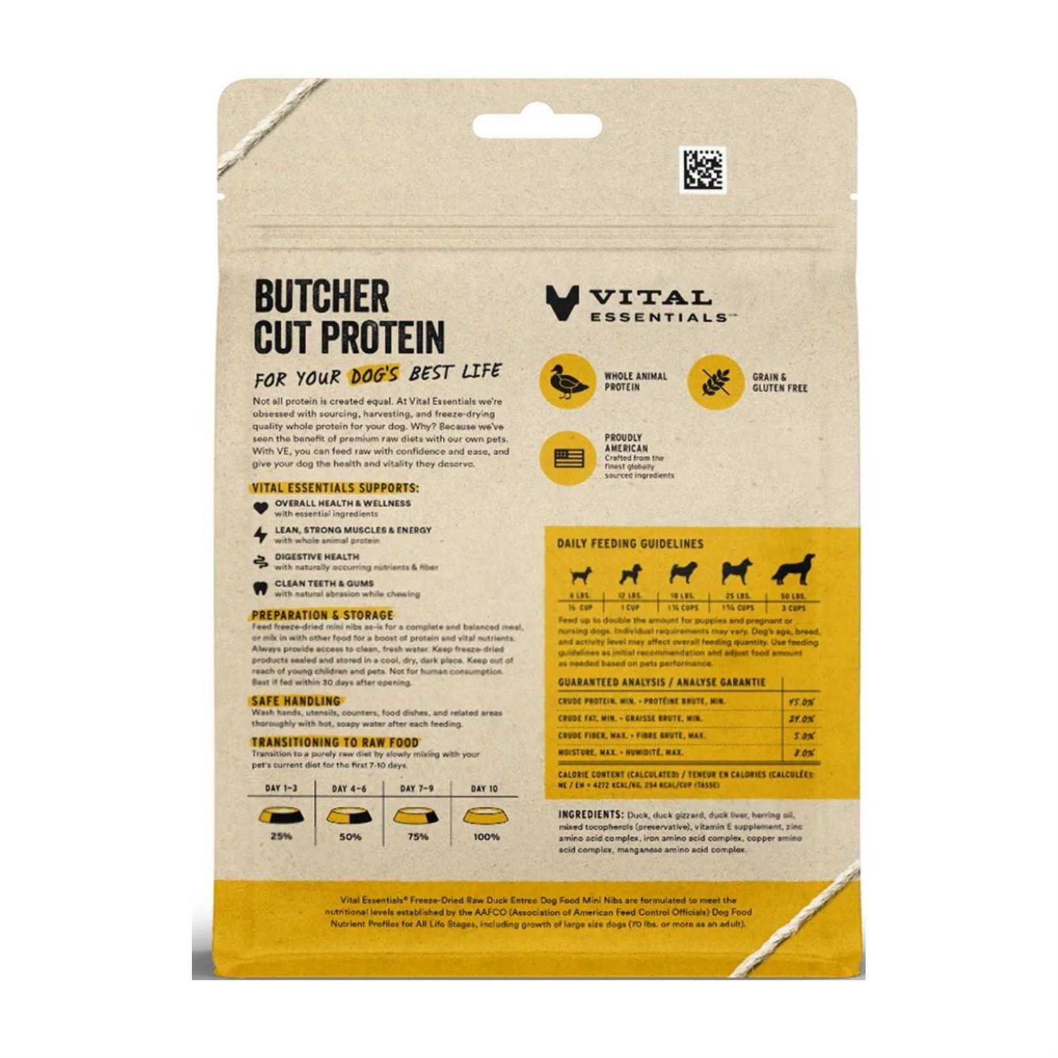 Alternative view of Vital Essentials Duck Entree Mini Nibs Freeze-Dried Raw Dog Food