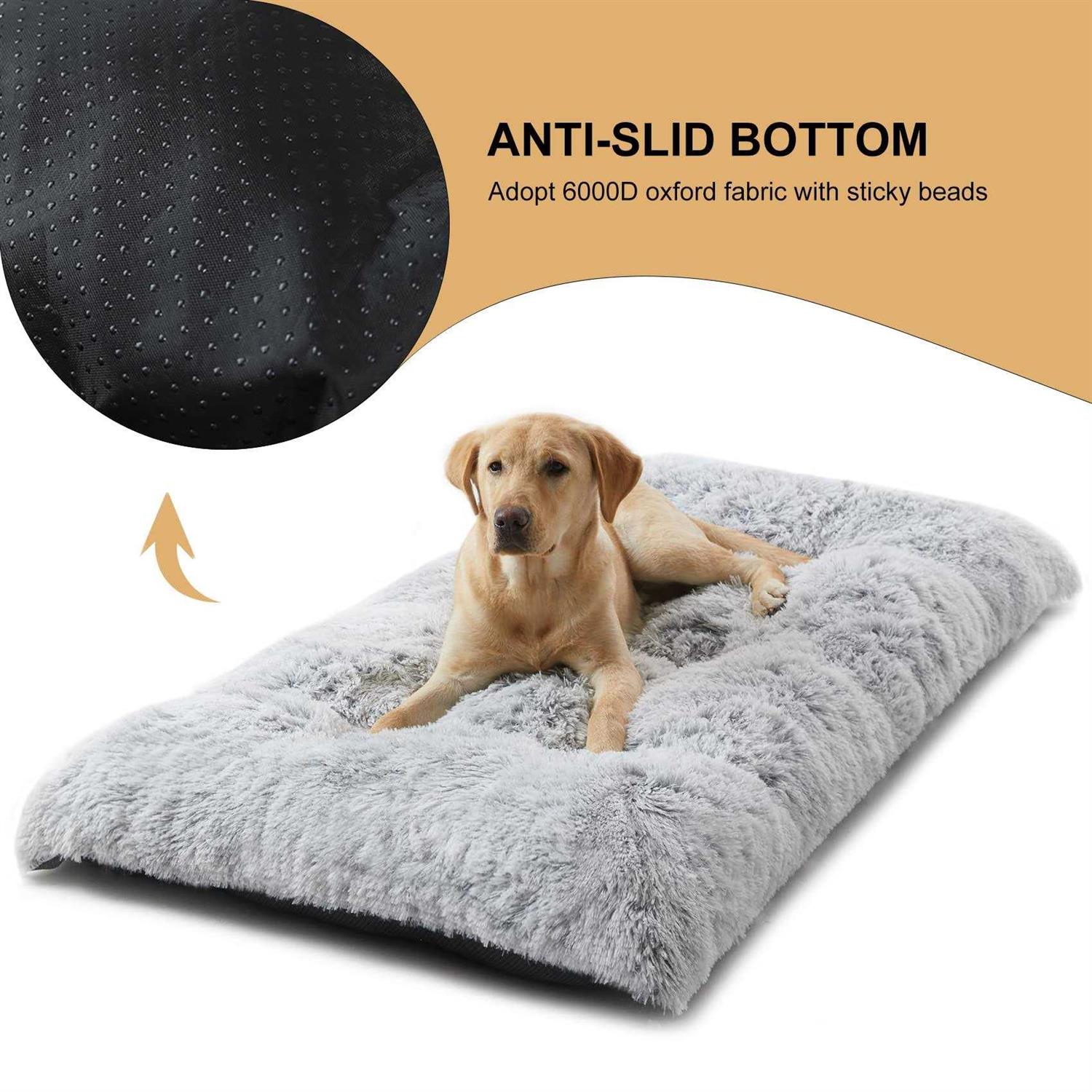 Alternative view of BFPETHOME Dog Beds for Large Dogs Plush Dog Crate Bed Fluffy Cozy Kennel Pad for Sleeping &Ease Anxiety