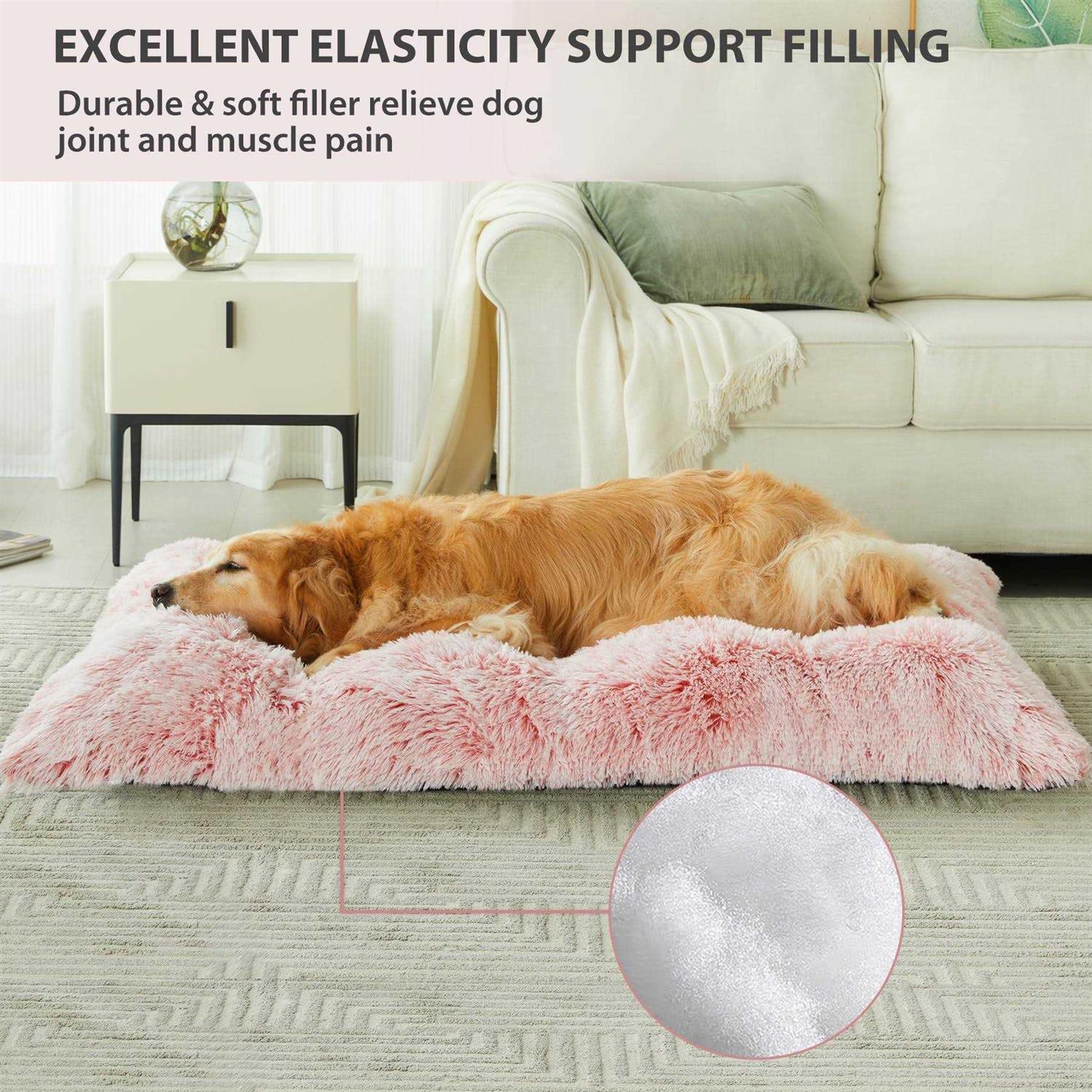 Alternative view of BFPETHOME Dog Beds for Large Dogs Plush Dog Crate Bed Fluffy Cozy Kennel Pad for Sleeping &Ease Anxiety