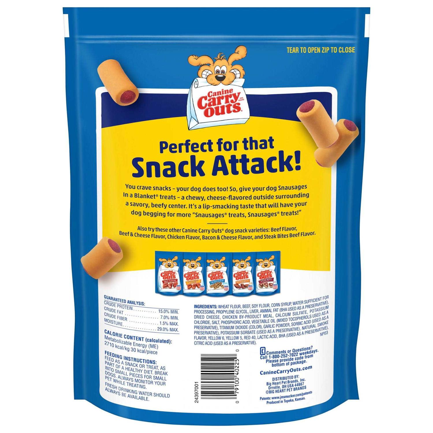 Alternative view of Canine Carry Outs Snausages in a Blanket Dog Treats Beef Cheese