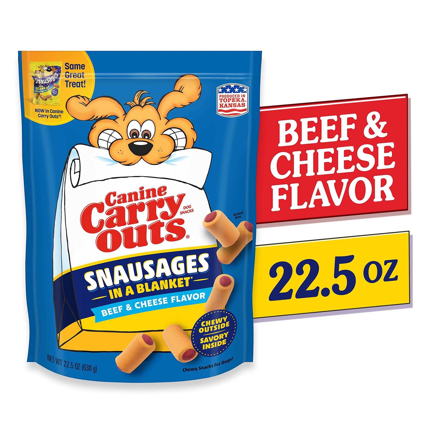 Alternative view of Canine Carry Outs Snausages in a Blanket Dog Treats Beef Cheese