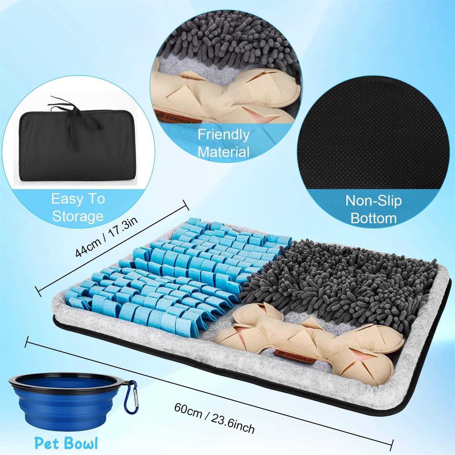 Alternative view of ZGXIAOLE Snuffle Mat for Dogs, Interactive Feed Mat for Boredom, 17.3×23.6 Pet Foraging Mat for Smell Training and Slow Eating with Stress Relief