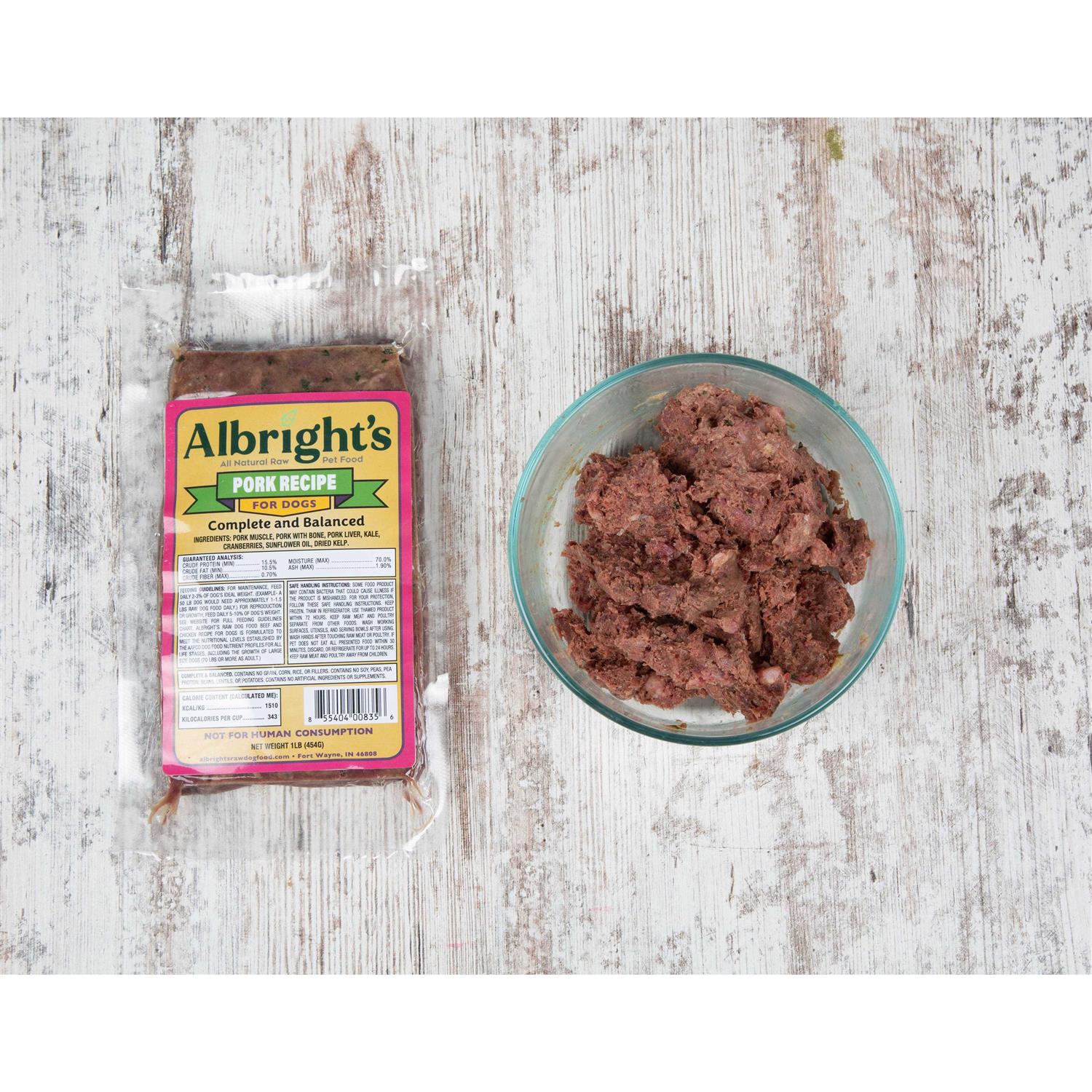 Albright's Raw Frozen Dog Food Chubs
