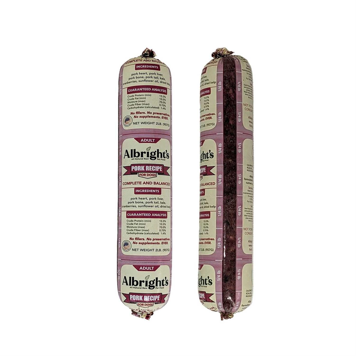 Alternative view of Albright's Raw Frozen Dog Food Chubs