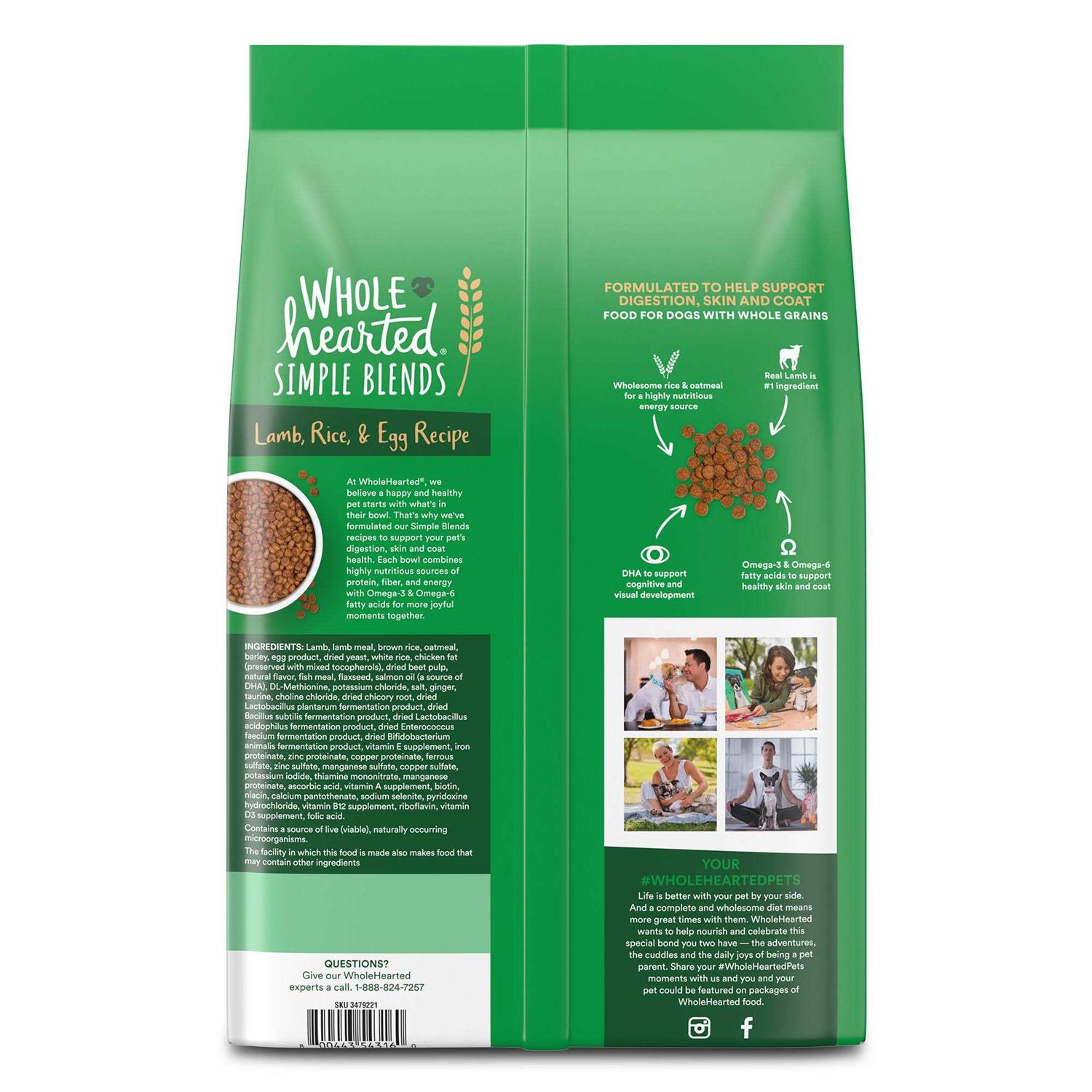 Alternative view of WholeHearted Simple Blends Lamb Rice & Egg Recipe Dry Food