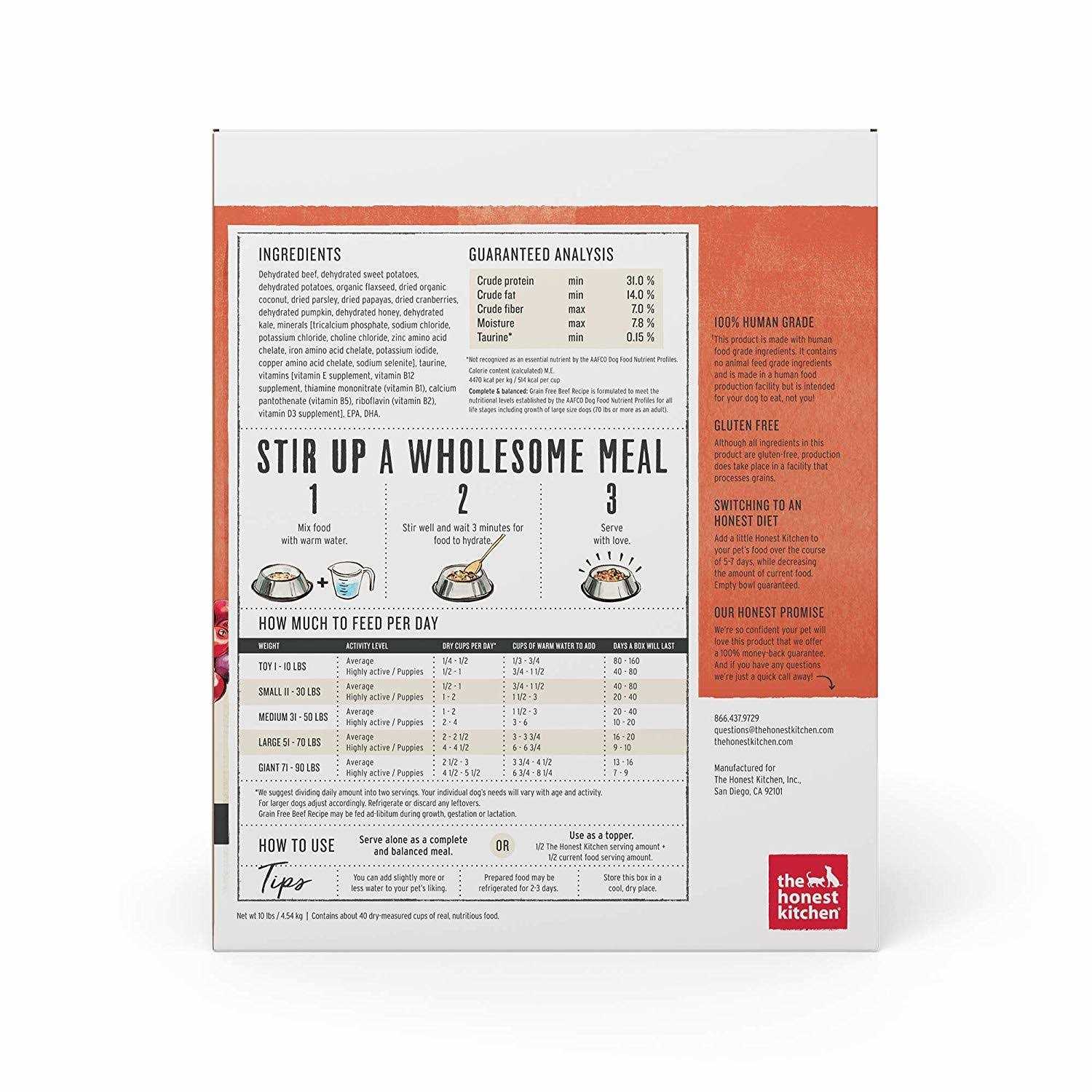 Alternative view of The Honest Kitchen Dehydrated Grain-Free Beef Dog Food 10lb