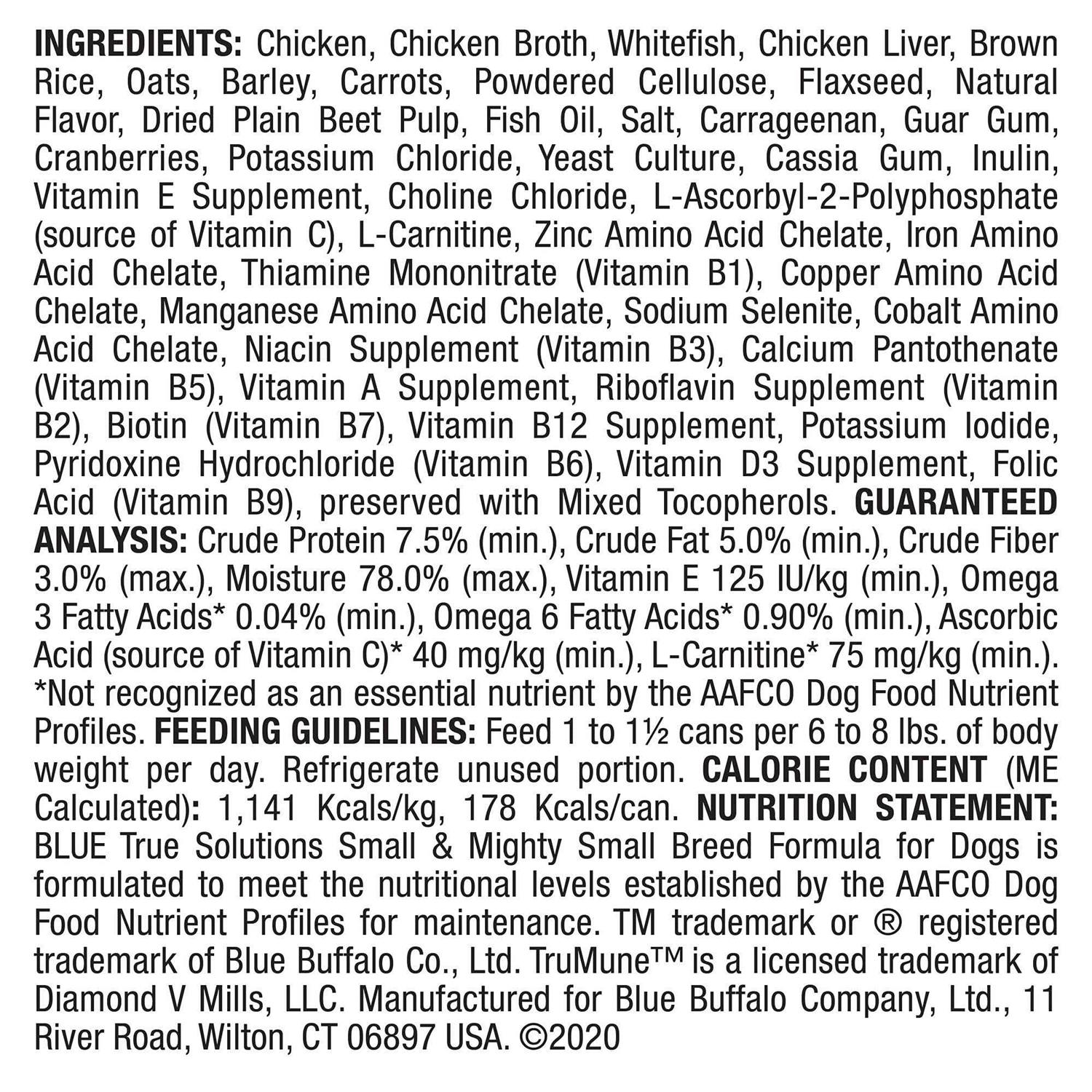 Alternative view of Blue Buffalo True Solutions Small & Mighty Natural Small Breed Adult Wet Dog Food