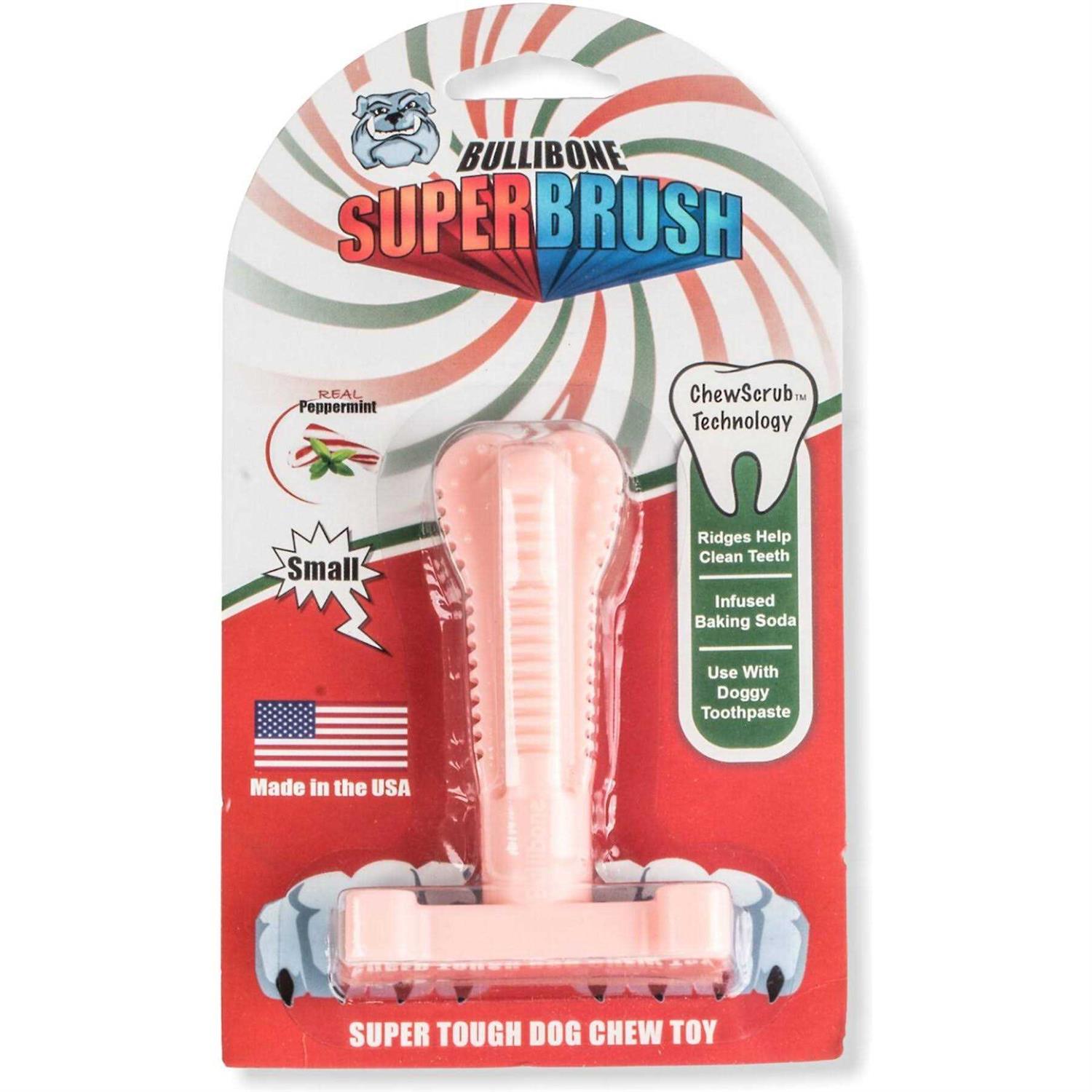 Bullibone SuperBrush Dog Teeth Cleaning Brushing Toothbrush Stick Long Lasting Nylon Chew Toy for Oral Care