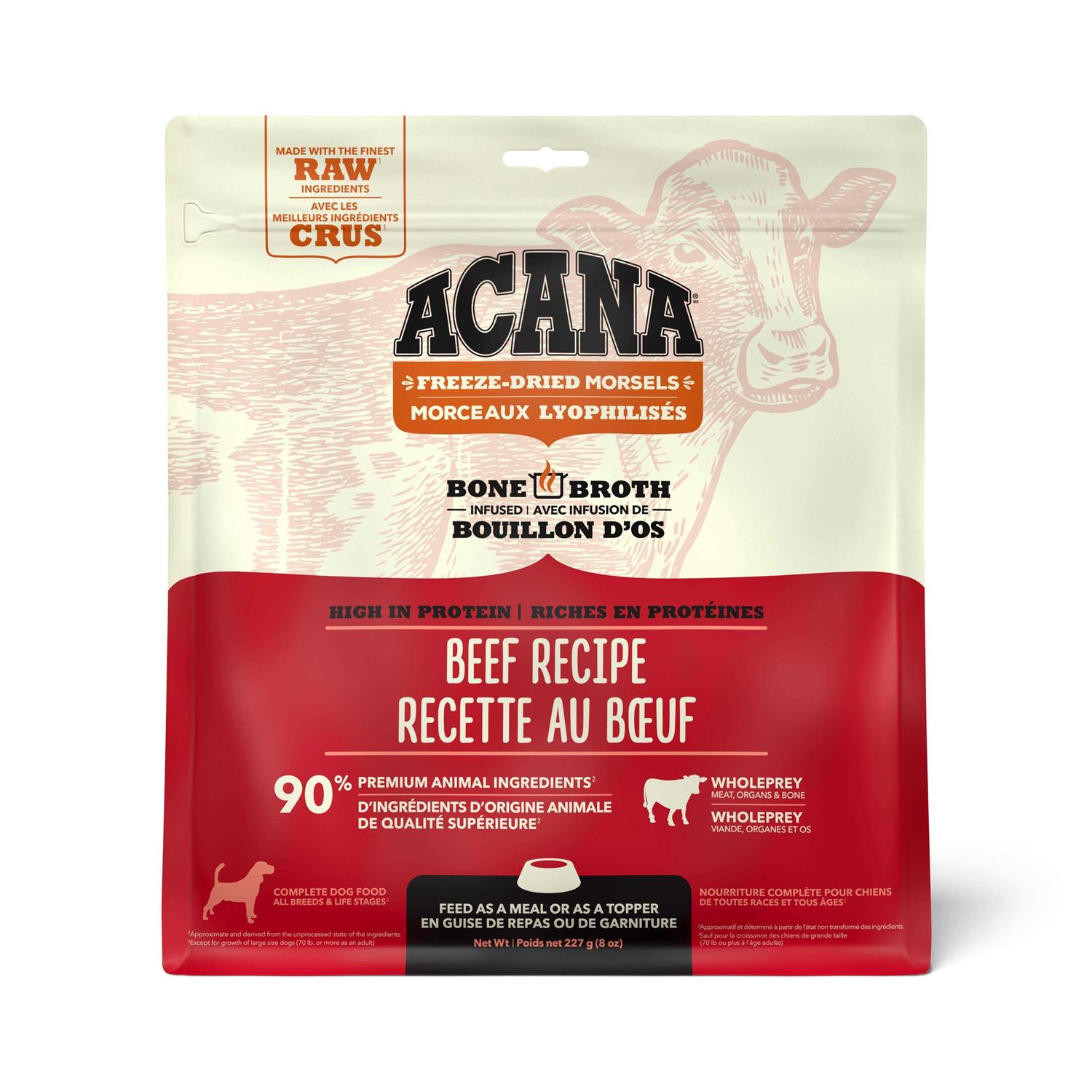 Acana Ranch-Raised Beef Recipe Freeze Dried Dog Food