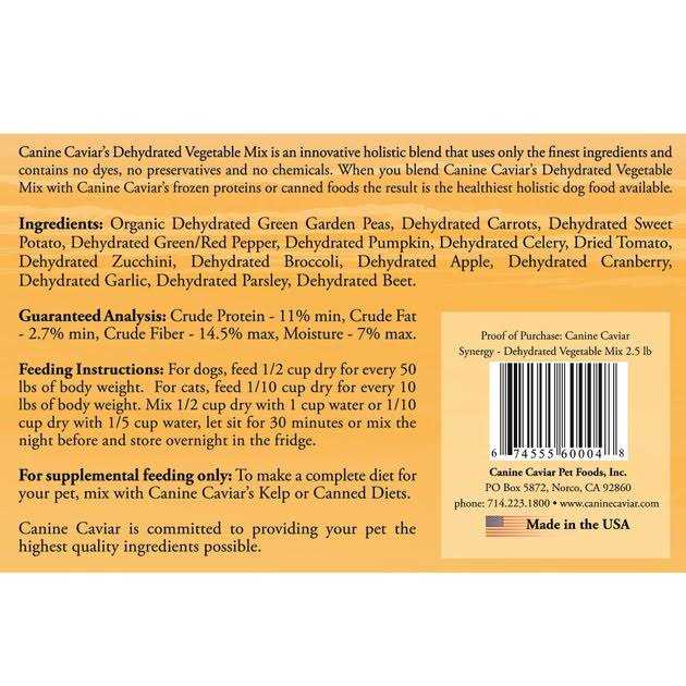 Alternative view of Canine Caviar Synergy Dehydrated Vegetable Mix Food Supplement