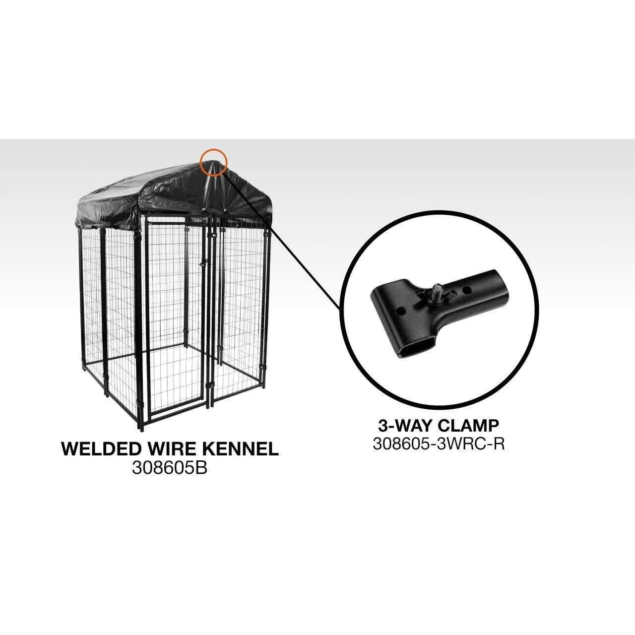 Alternative view of 4 ft. x 8 ft. x 6 ft. Black Replacement Vinyl Roof for Pet Kennel
