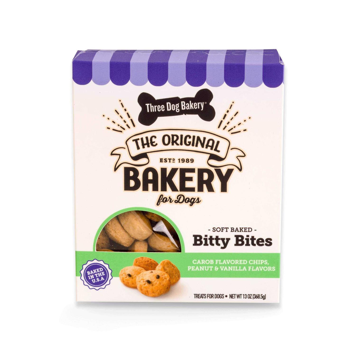 Three Dog Bakery Carob Peanut & Vanilla Soft Baked Bitty Bites