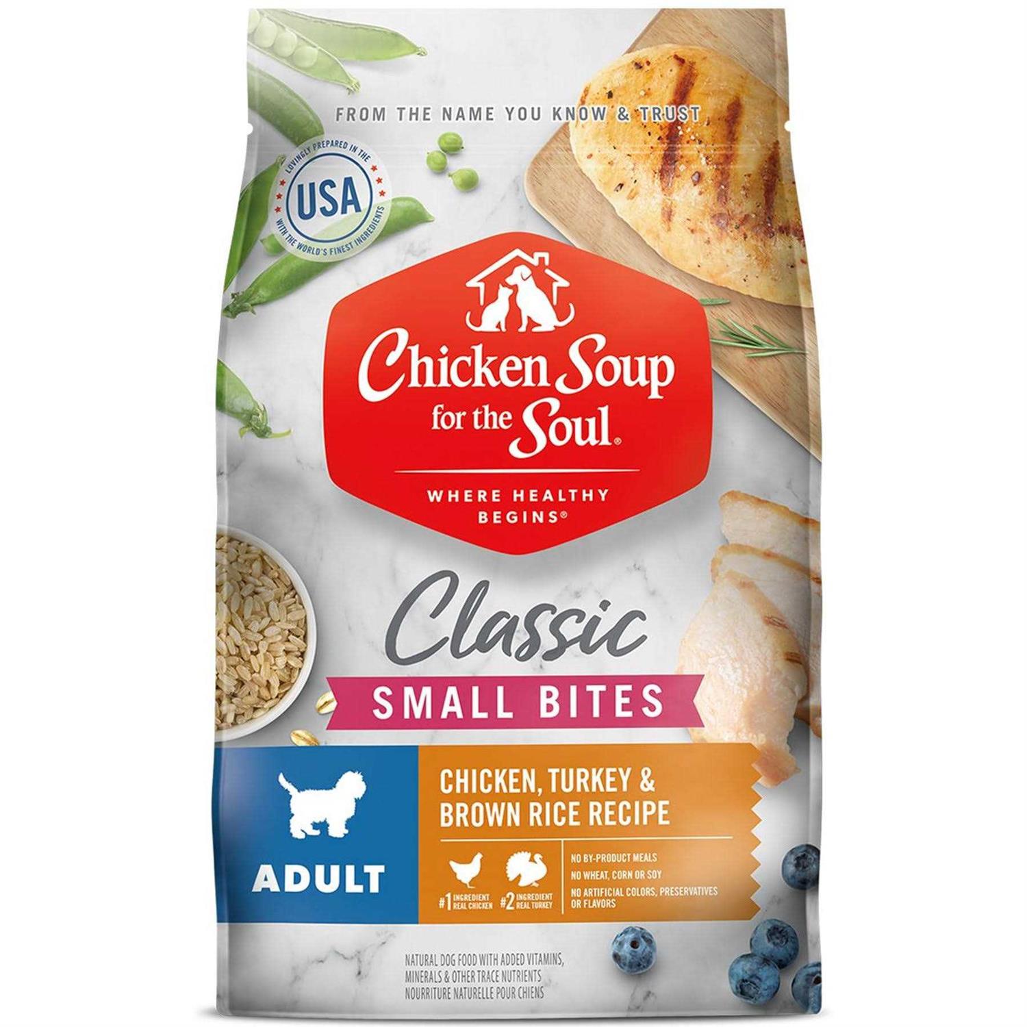 Chicken Soup for The Soul Chicken Turkey & Brown Rice Recipe Small Bites Dry Dog Food