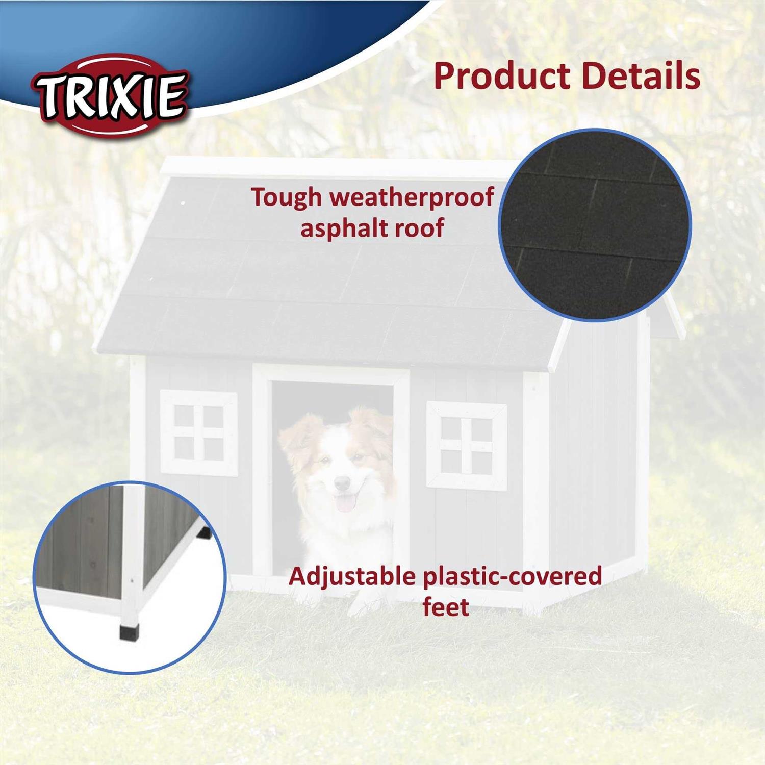 Alternative view of Trixie Pet Natura Barn Style Dog House Gray