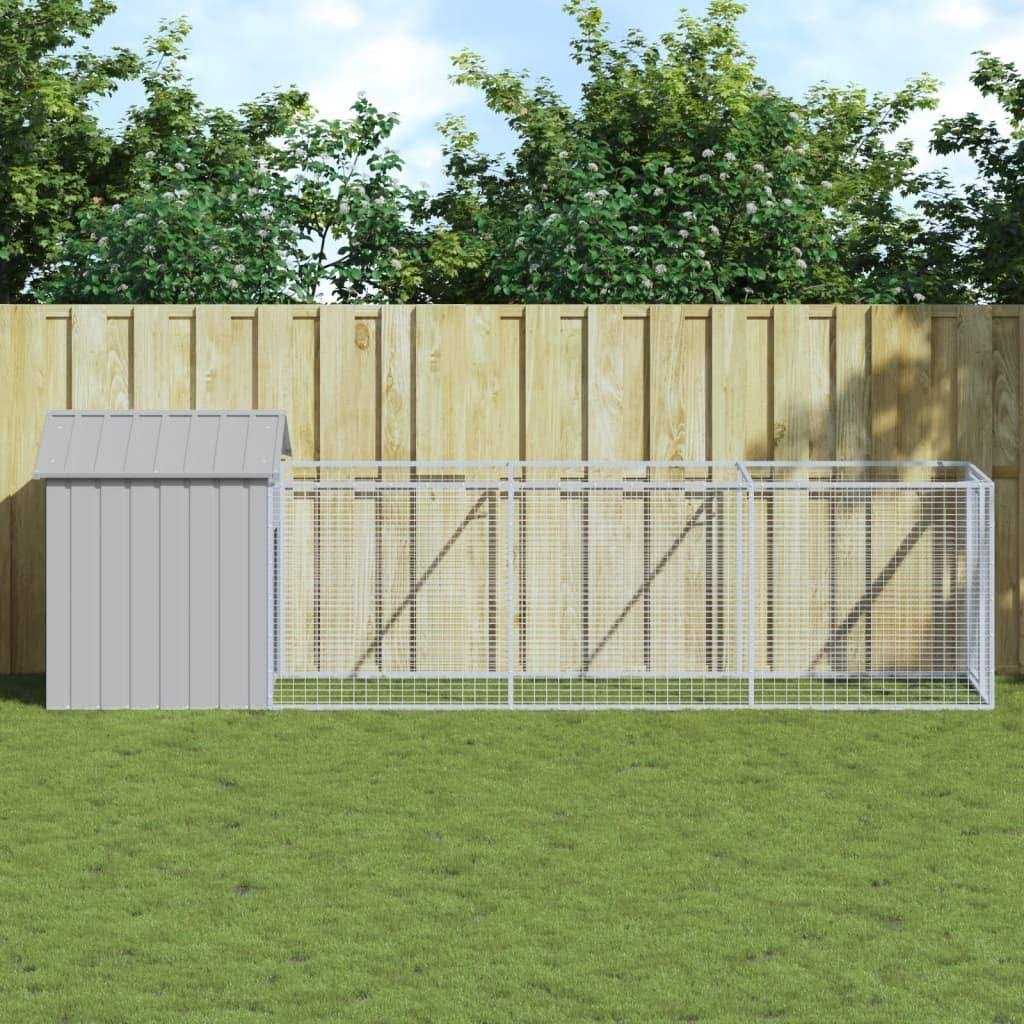 vidaXL Dog House with Roof Galvanized Steel