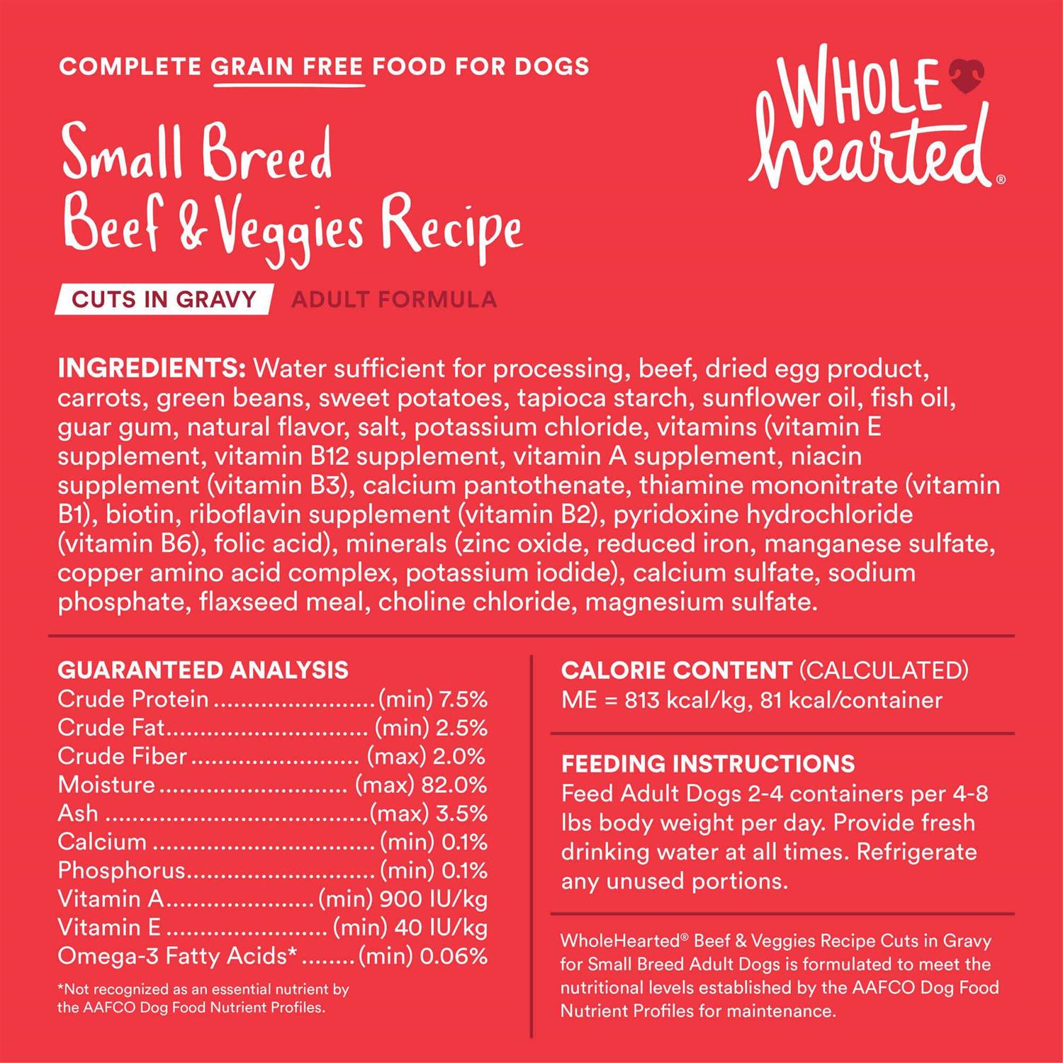 Alternative view of WholeHearted Grain Free Cuts in Gravy Adult Wet Dog Food Variety Pack