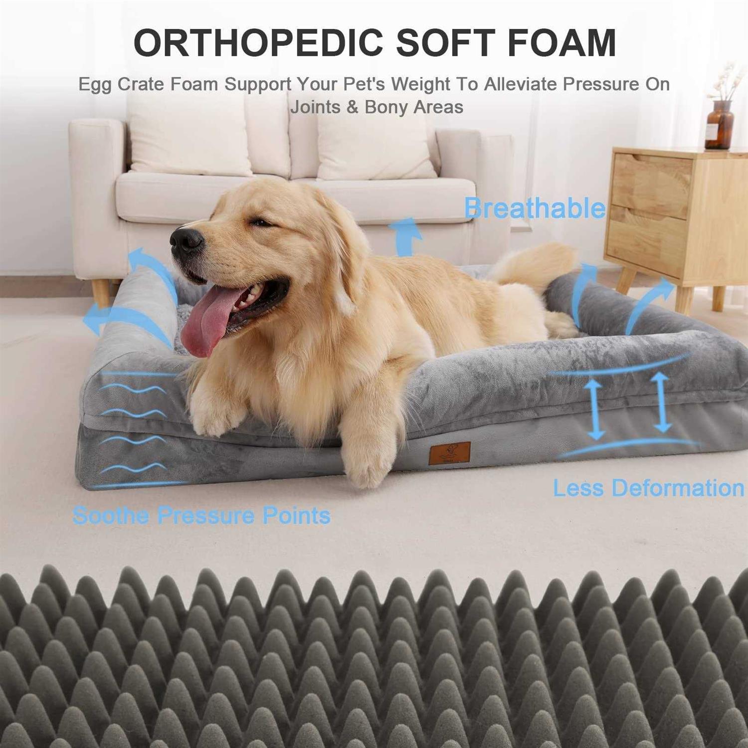 Alternative view of Yiruka Dog Bed Orthopedic Washable Dog Bed with Removable Cover
