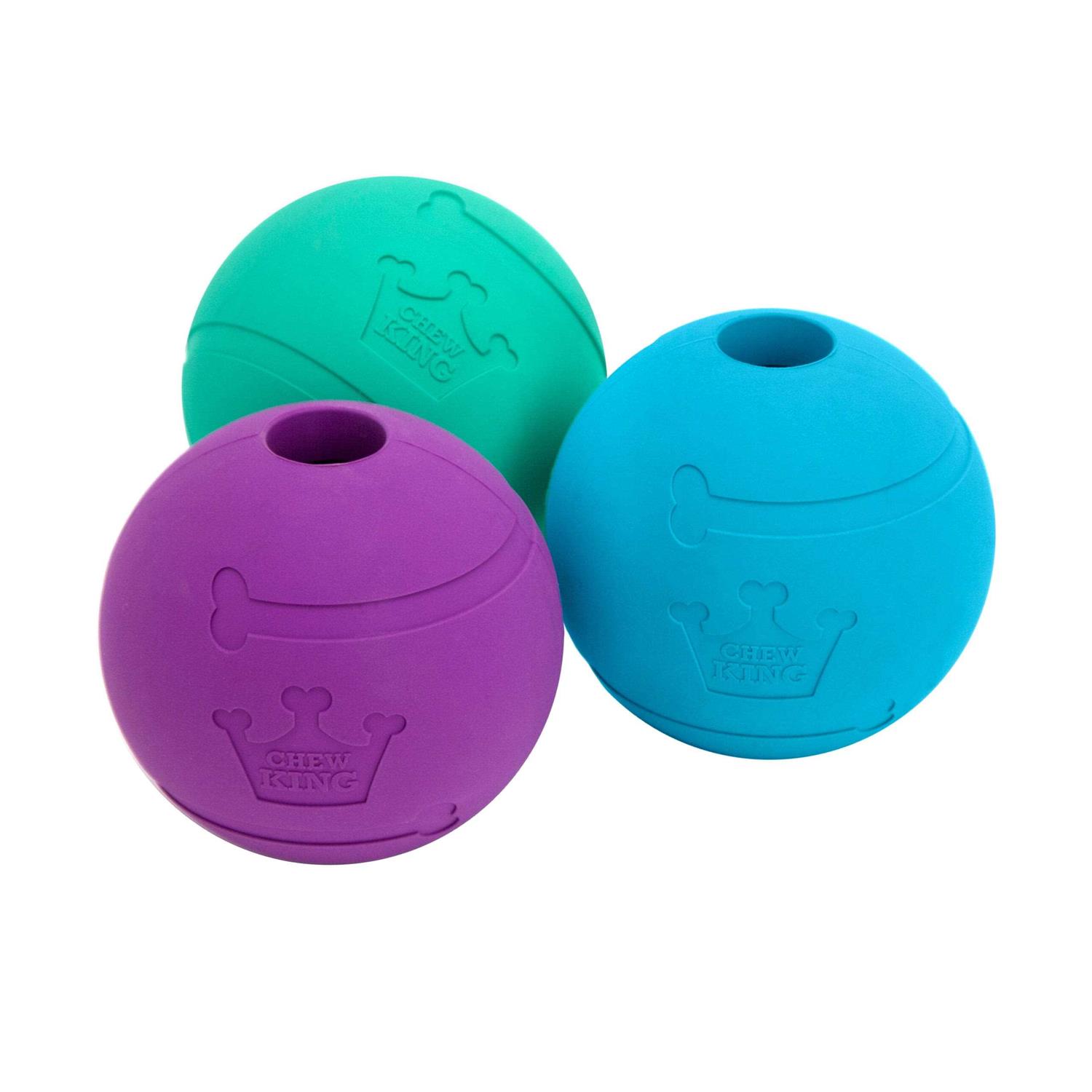 Chew King Fetch Balls Extremely Durable Natural Rubber Toy