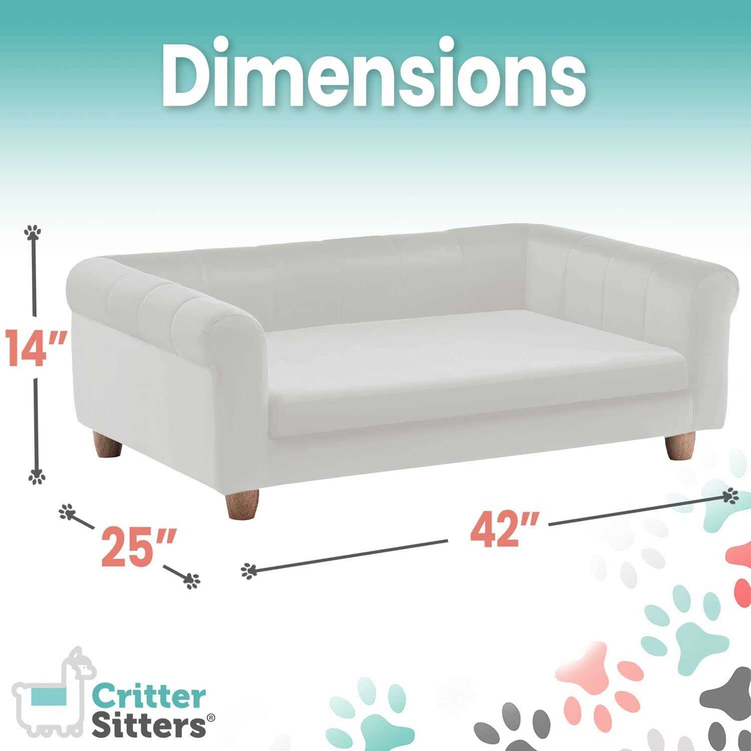 Alternative view of Critter Sitters 42-in. Elegant Faux-Velvet Rectangle Pet Bed for Medium and Large Dogs
