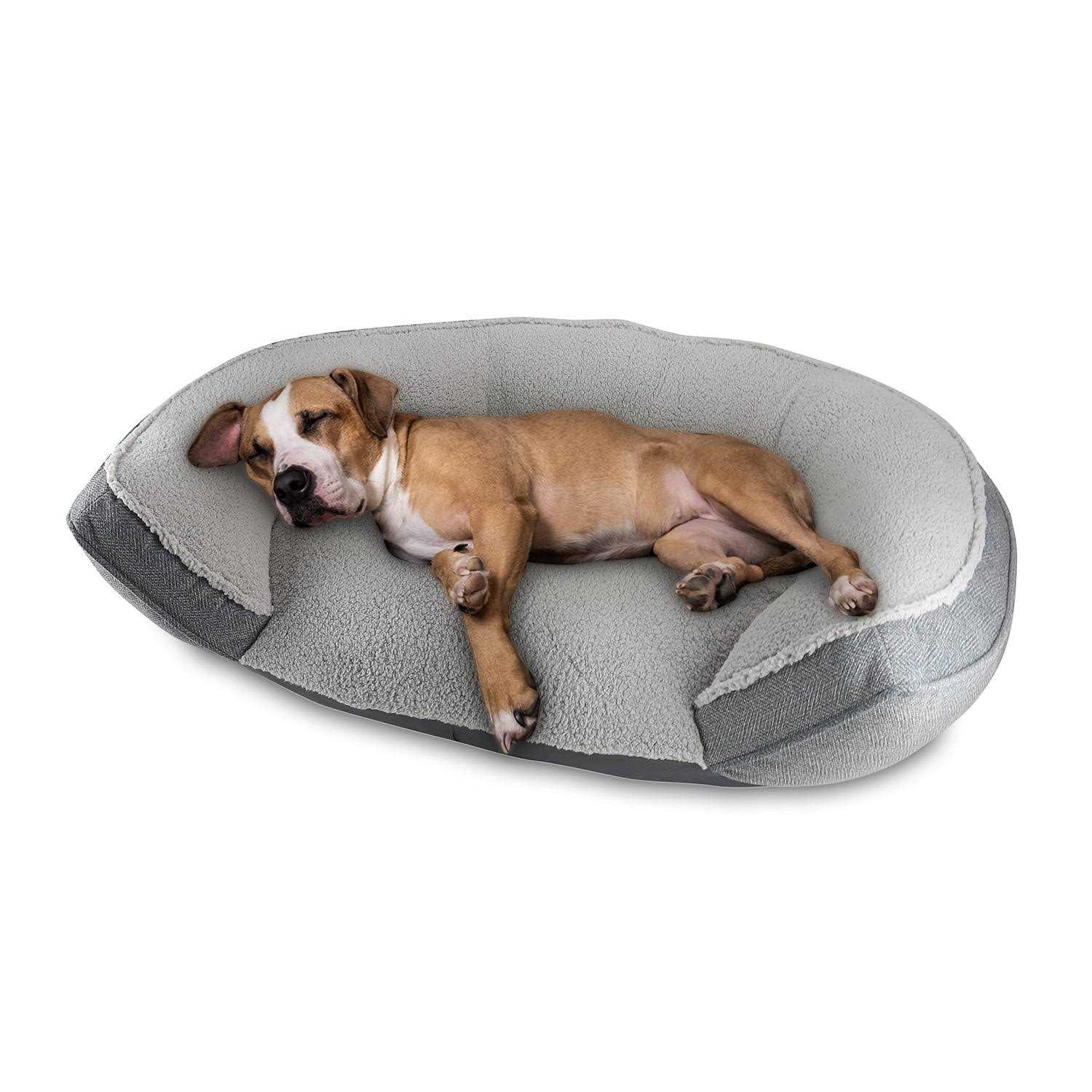 Canine Creations Arlee Cozy Oval Round Cuddler Pet Dog Bed