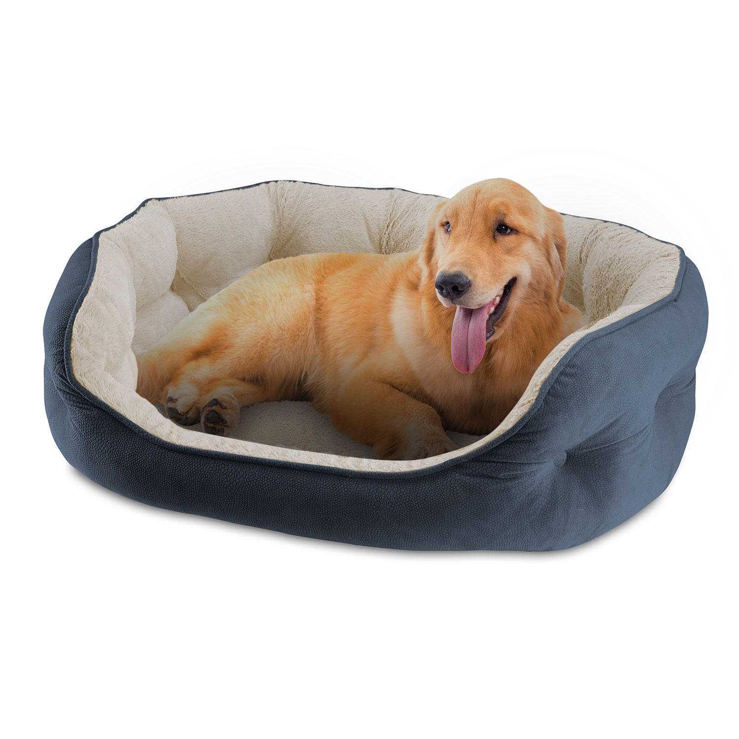 Canine Creations Arlee Cozy Oval Round Cuddler Pet Dog Bed