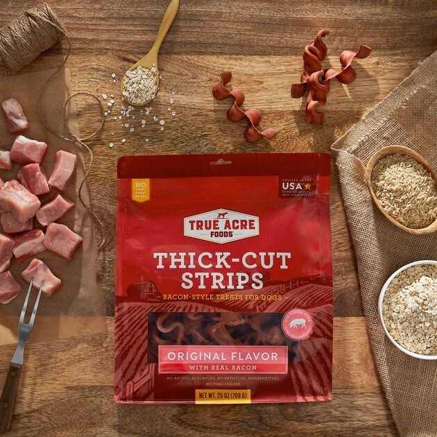 Alternative view of True Acre Foods Thick Cut Strips with Real Bacon and Dog Treats