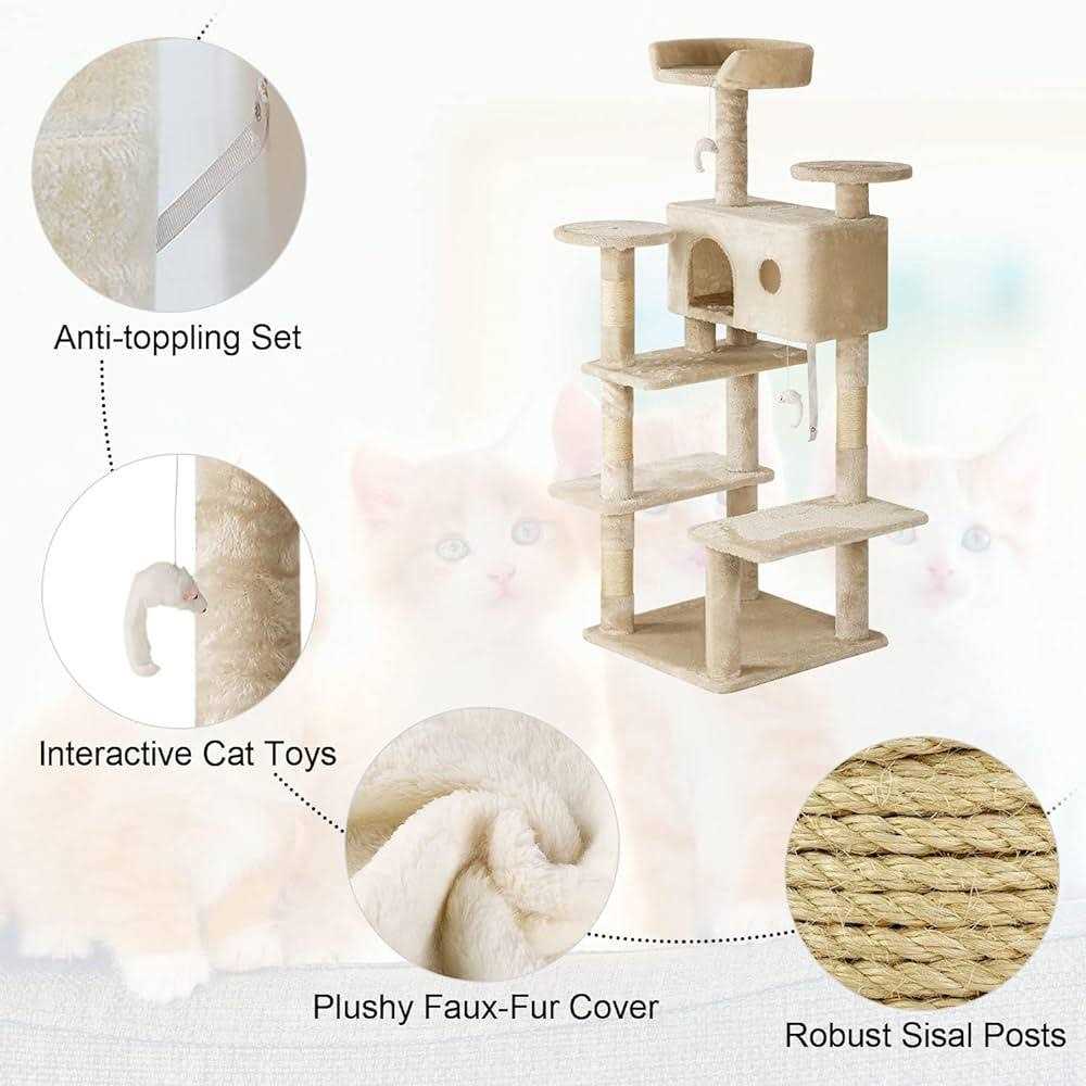 Alternative view of Bestpet 54in Cat Tree Tower with Cat Scratching Posts Stand House Cat Condo with Funny Toys