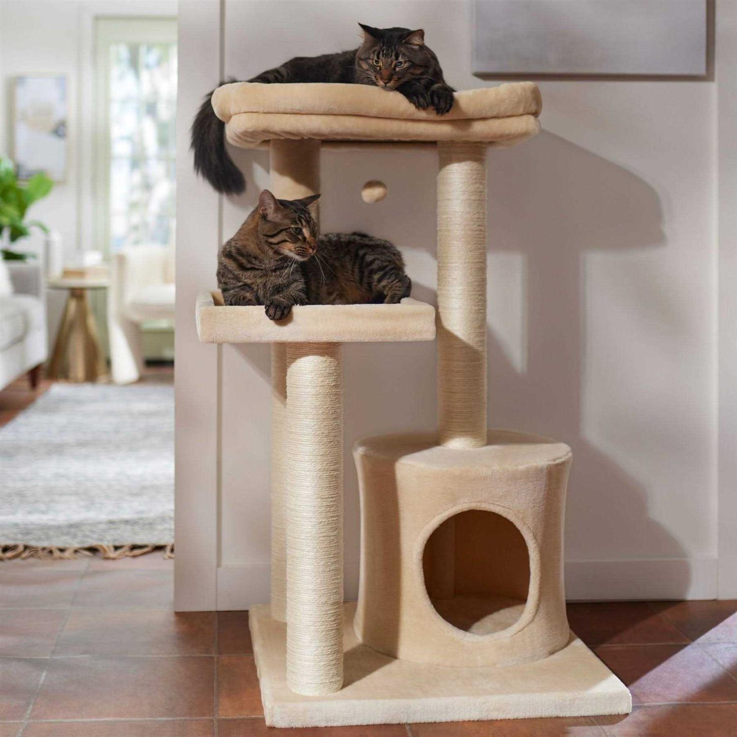 Frisco 42-in Heavy Duty Faux Fur Cat Tree Condo