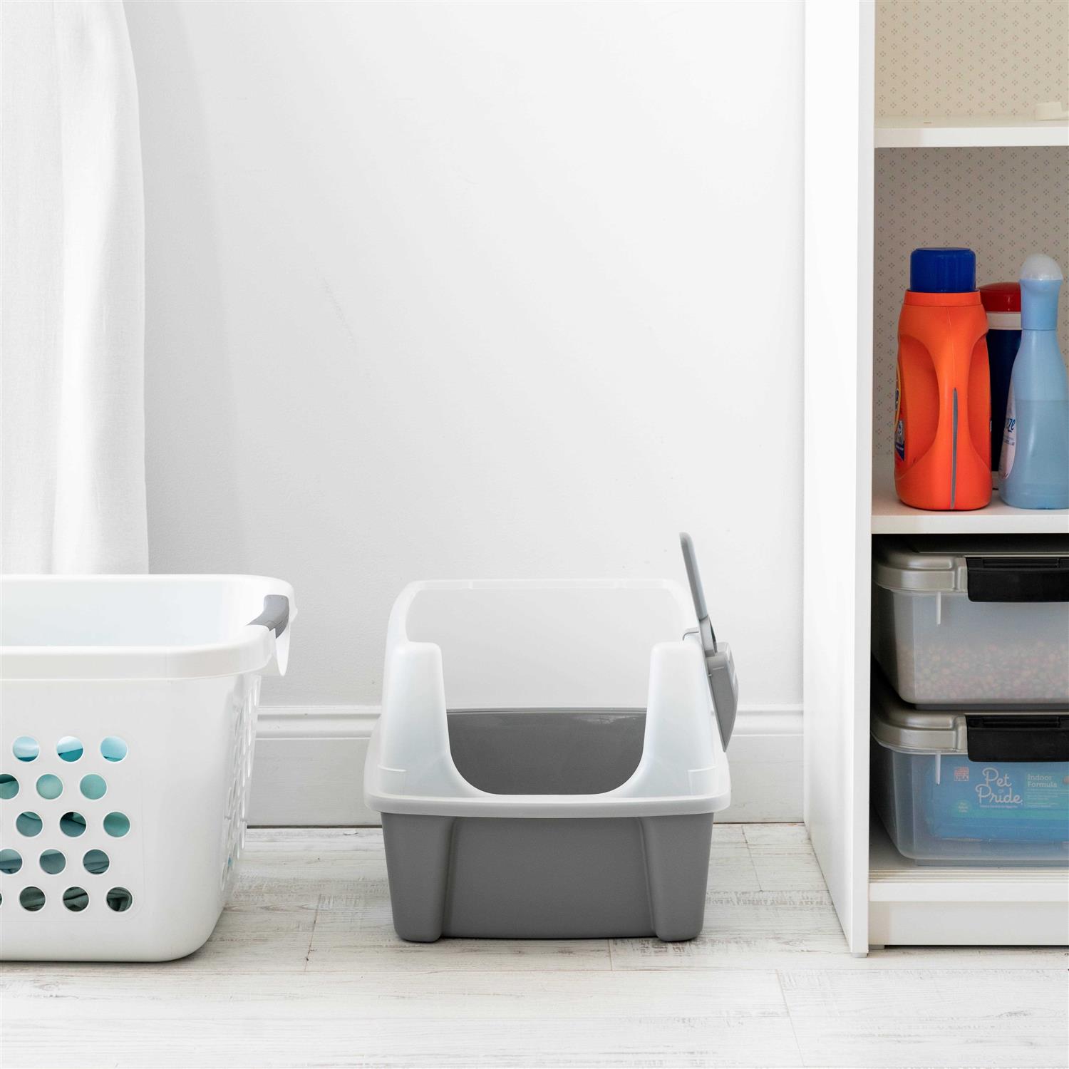 Alternative view of Iris USA Open Top Cat Litter Box with Shield and Scoop