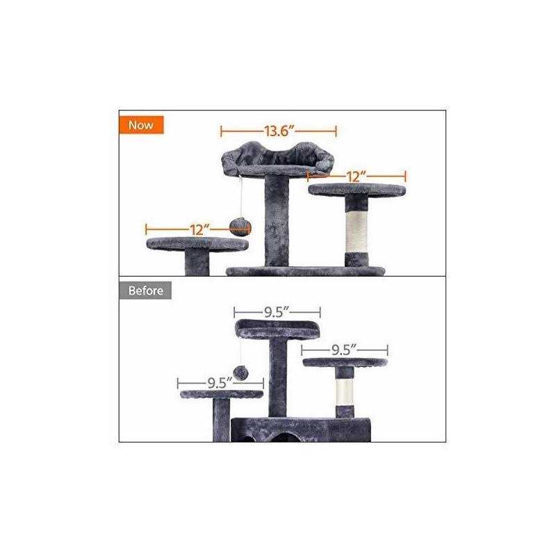 Alternative view of Yaheetech 54in Cat Tree Tower Condo Furniture Scratch Post for Kittens Pet House Play
