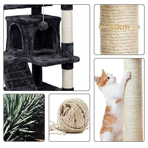 Alternative view of Yaheetech 54in Cat Tree Tower Condo Furniture Scratch Post for Kittens Pet House Play