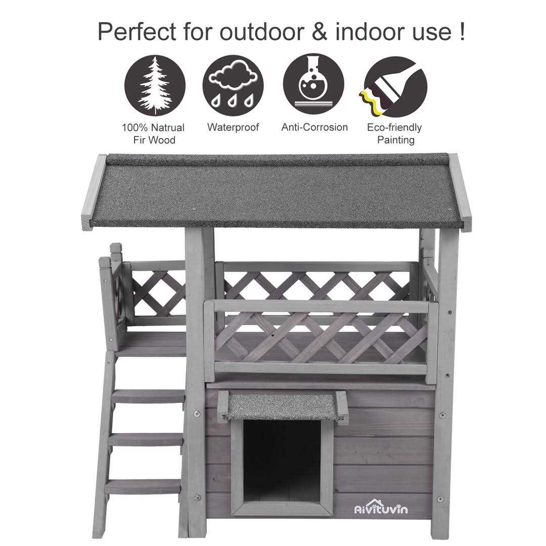 Alternative view of Aivituvin Outdoor & Indoor Cat House AIR09-B