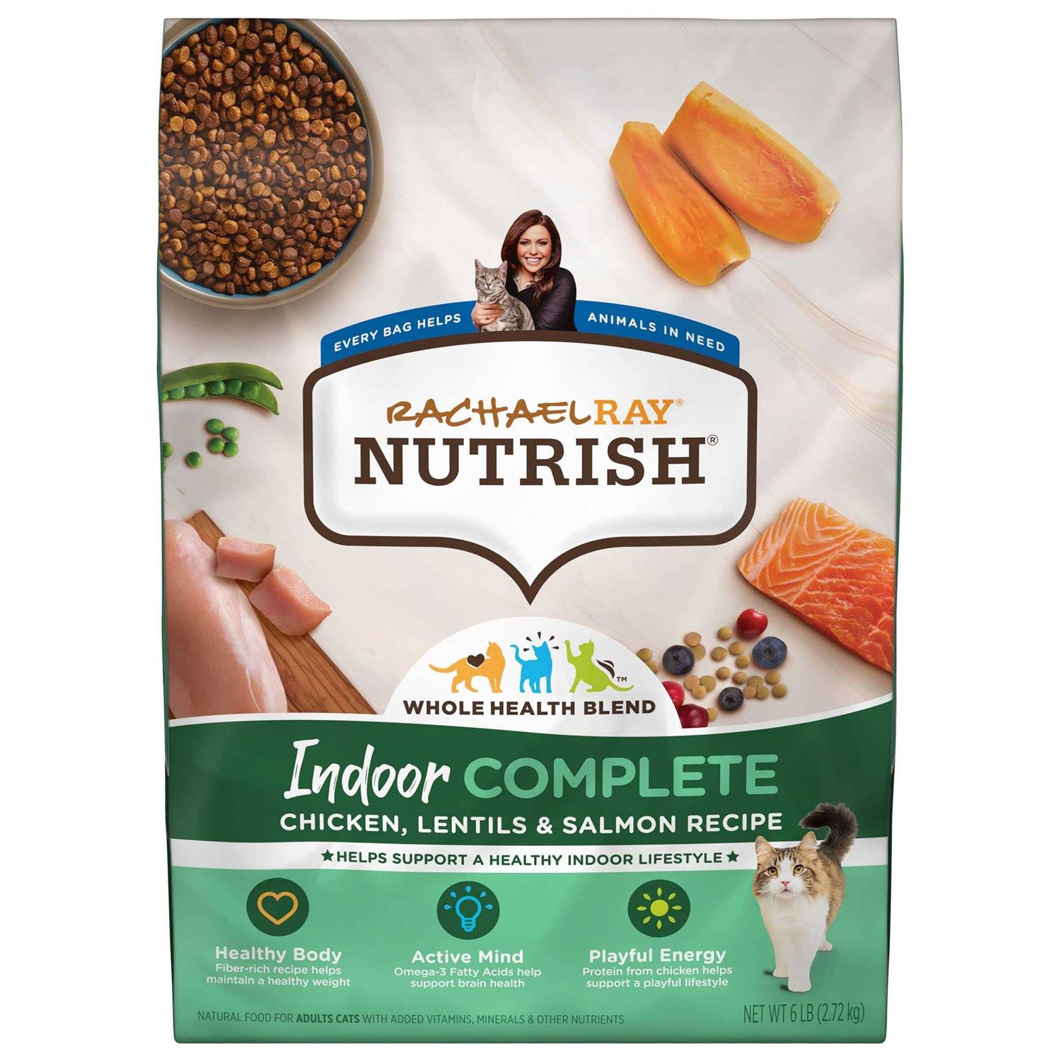 Rachael Ray Nutrish Indoor Complete Chicken with Lentils & Salmon Dry Cat Food