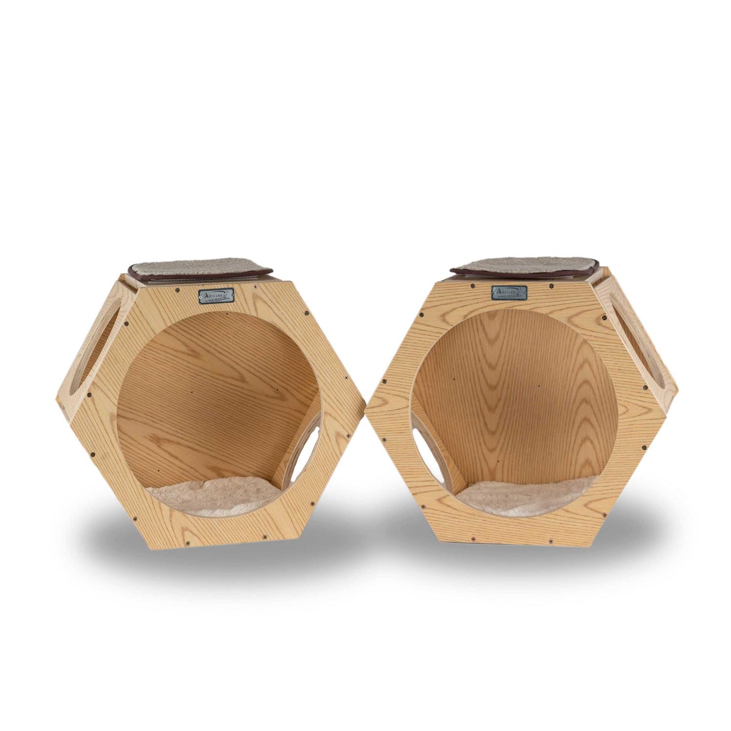 Armarkat Real Wood Wall Series Set of Two Natural Wood Wall Tree Additions