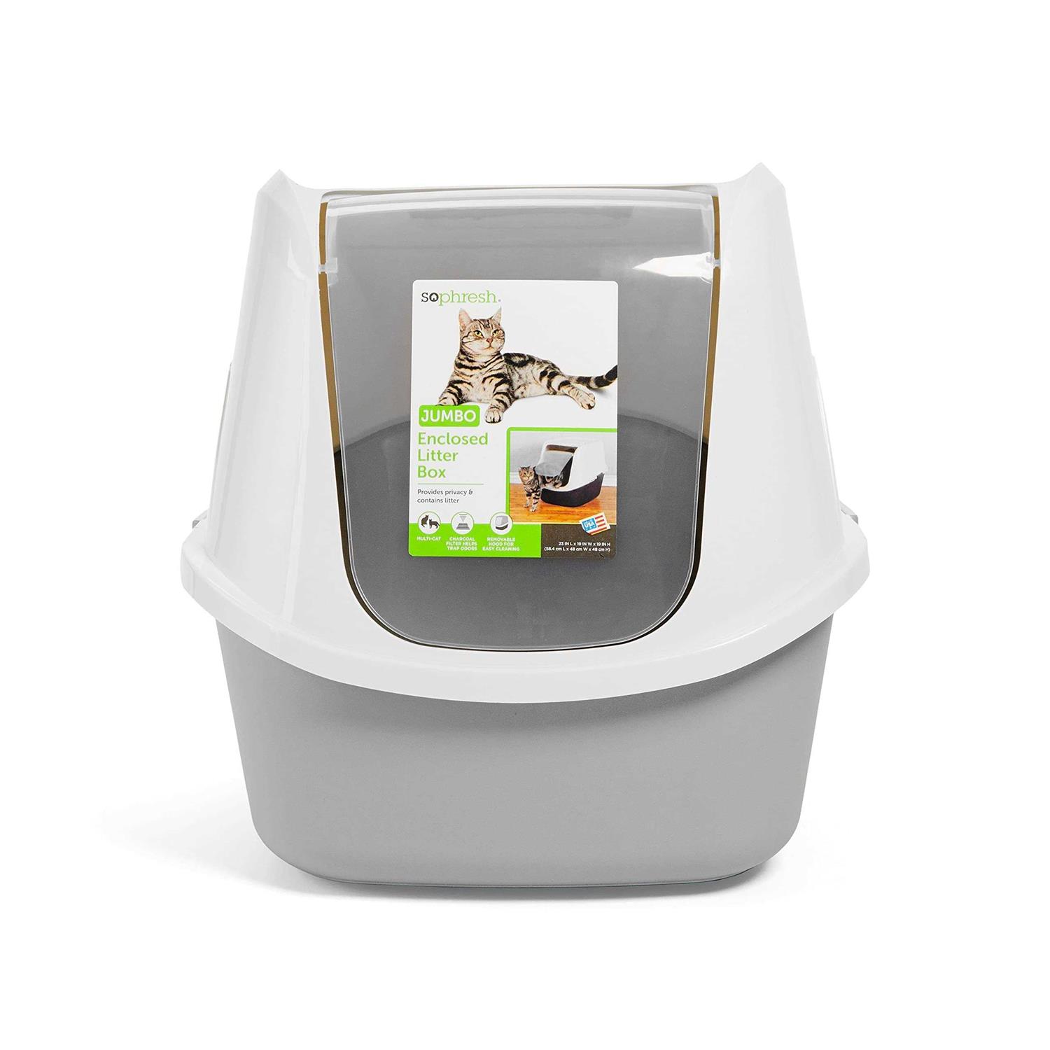 So Phresh Jumbo Enclosed Grey Cat Box