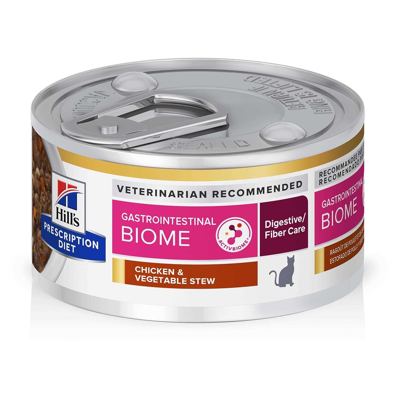 Hill's Prescription Diet Gastrointestinal Biome Digestive/Fiber Care Chicken & Vegetable Stew Wet Cat Food