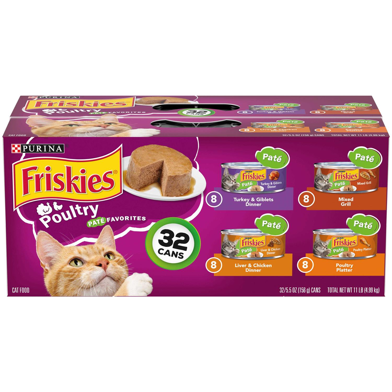 Friskies Purina Poultry Favorites Pate Wet Cat Food Variety Pack