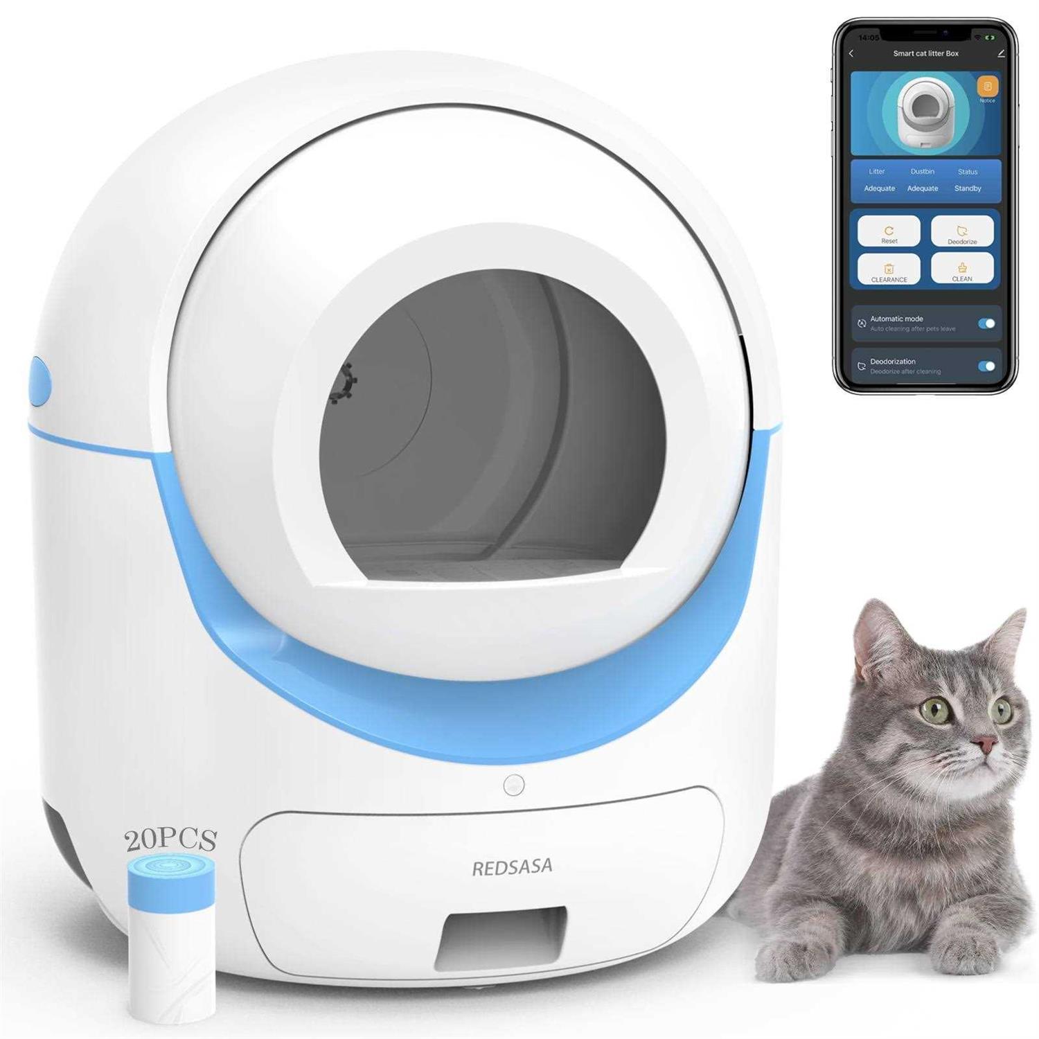 REDSASA Self Cleaning Cat Litter Box Automatic Wifi APP Control