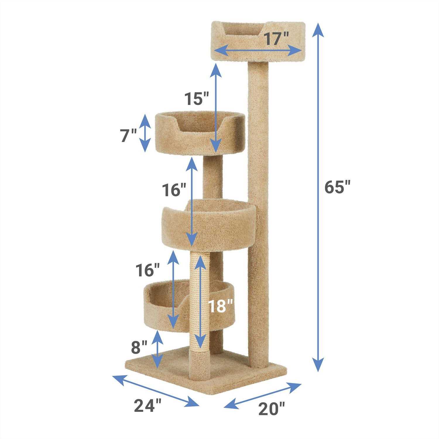 Alternative view of Frisco 65-in Real Carpet Wooden Cat Tree